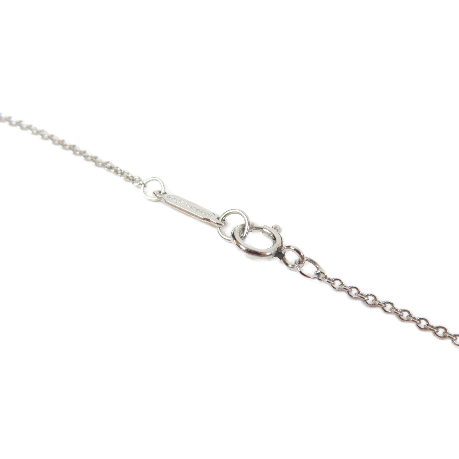 TIFFANY＆CO PT950鉑金Diamond Heart Pandent鑽石項鍊銀色/透明