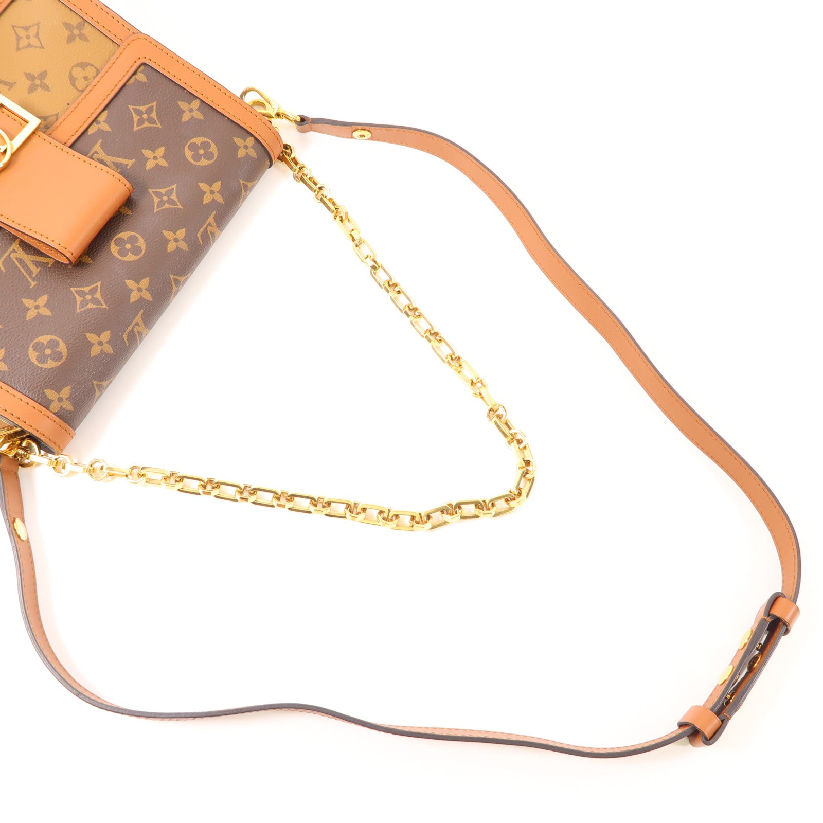 LOUIS VUITTON LV GHW Dauphine MM 2 Way Shoulder Bag M44391 Monogram Reverse