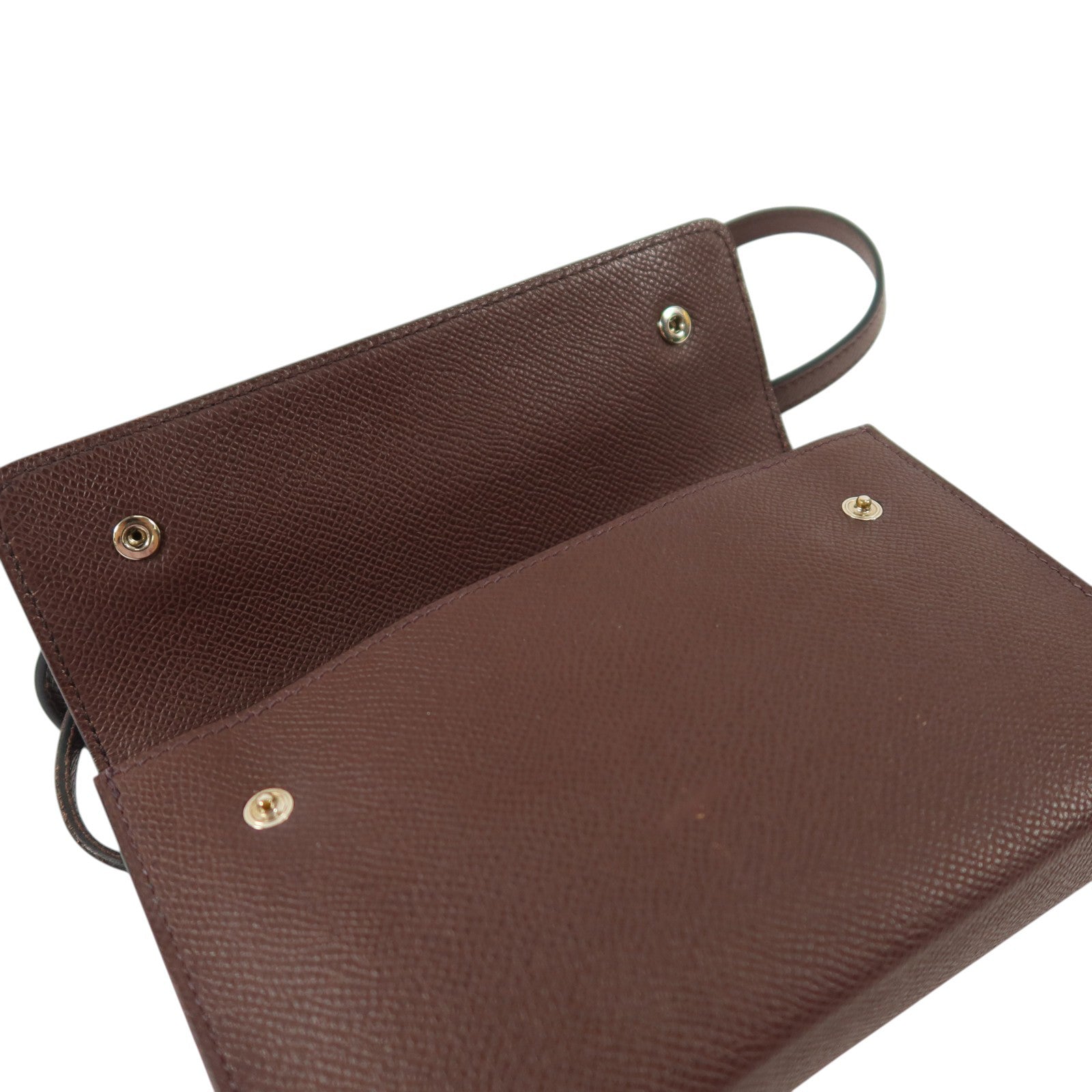 HERMES Epsom Hermesnap Wallet銀扣肩背袋Rouge Sellier