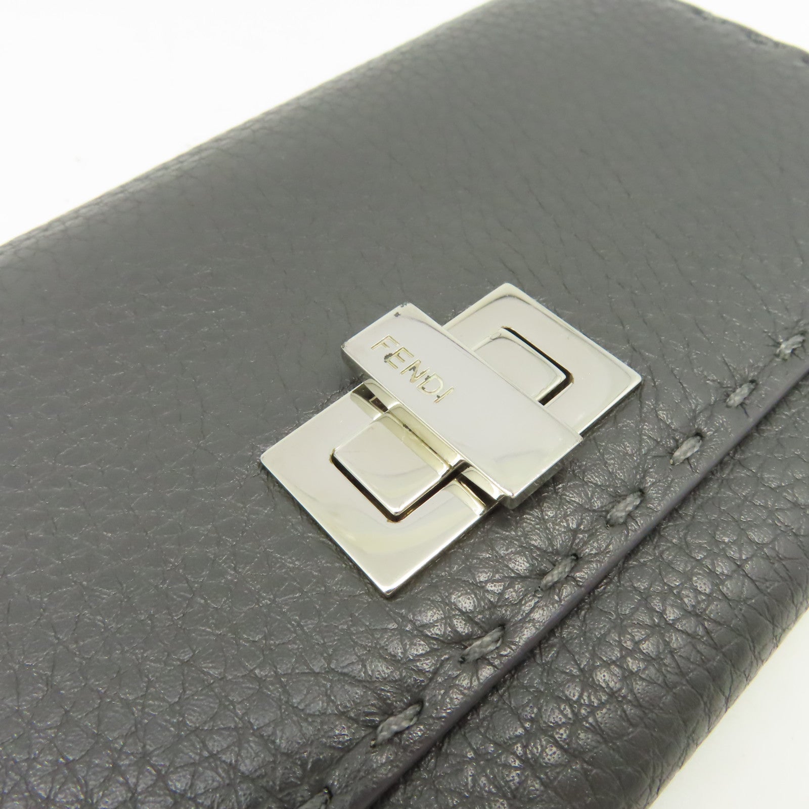 FENDI 牛皮皮革Long Wallet長錢包碳灰色