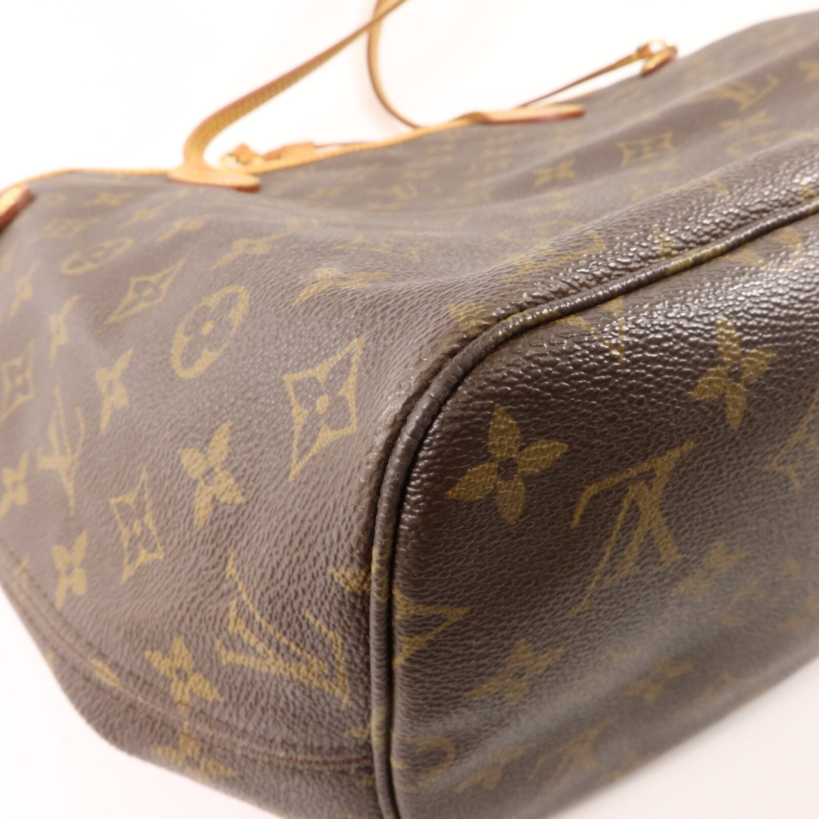 LOUIS VUITTON Monogram Neverfull MM金扣手挽袋