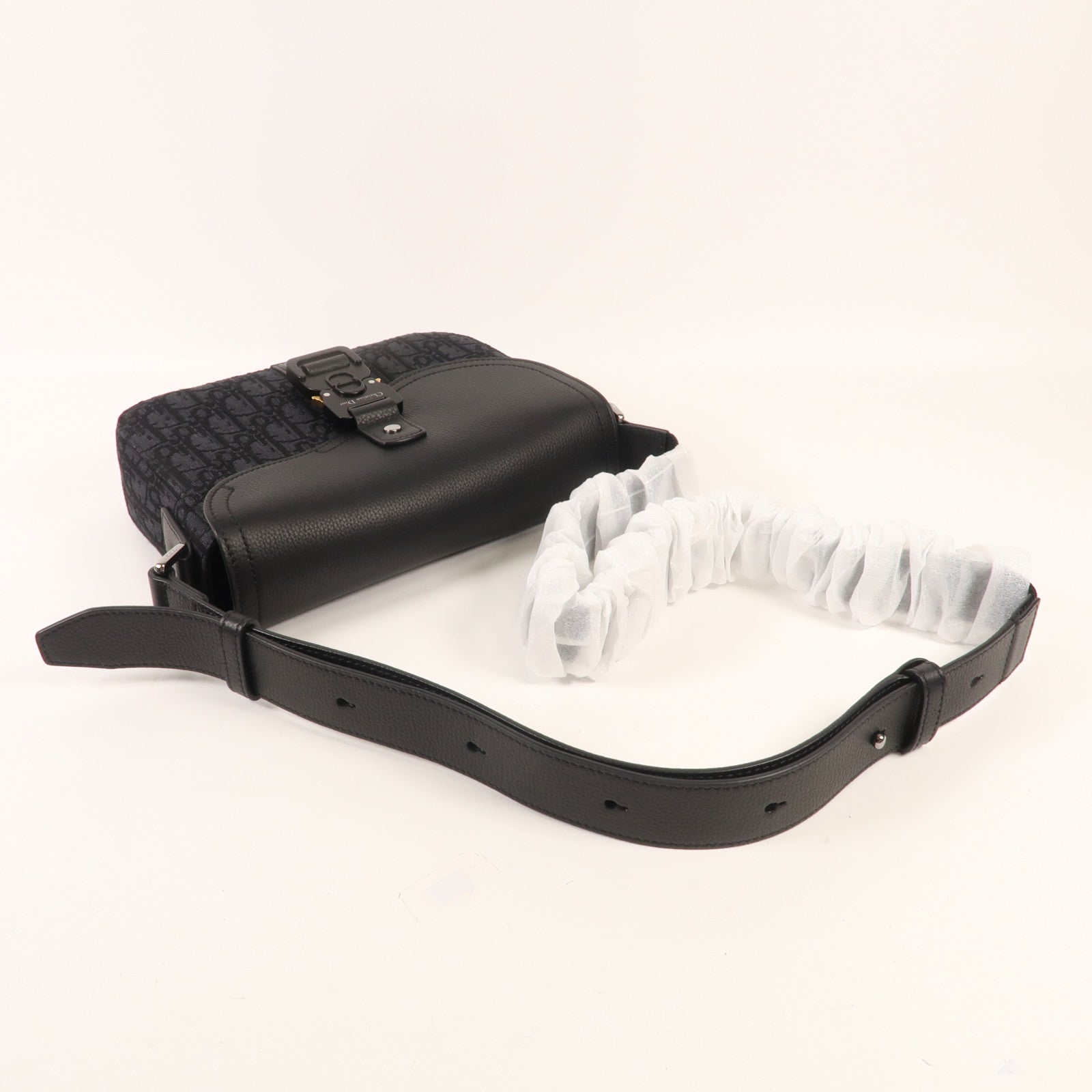 Dior 帆布Oblique銀扣肩背袋