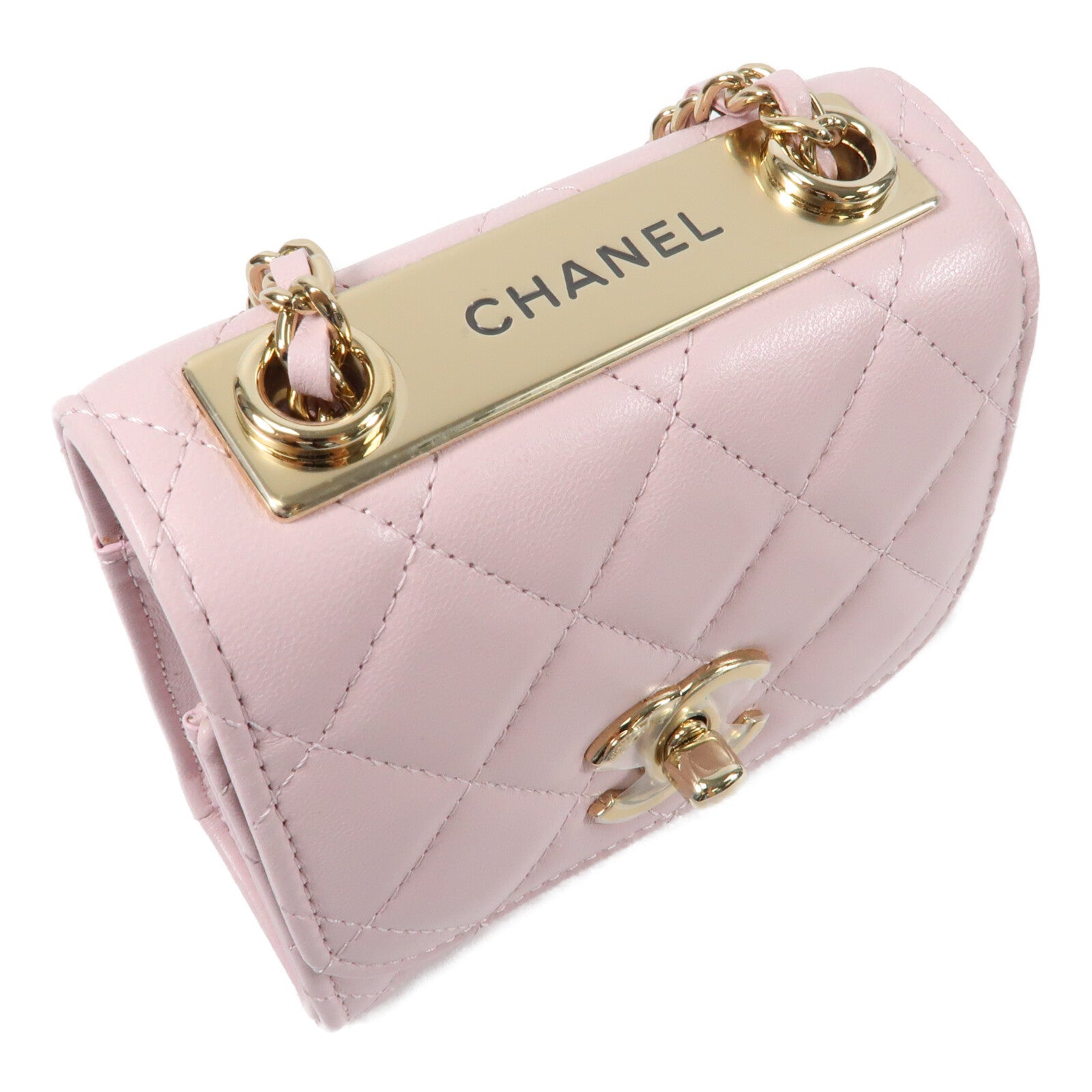 CHANEL 羊皮皮革Trendy CC Mini Bag金扣鏈帶肩背袋