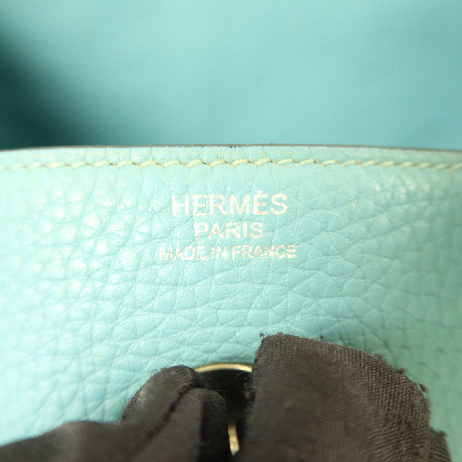HERMES Clemence皮革Lindy 30手挽肩背兩用袋Bleu Atoll