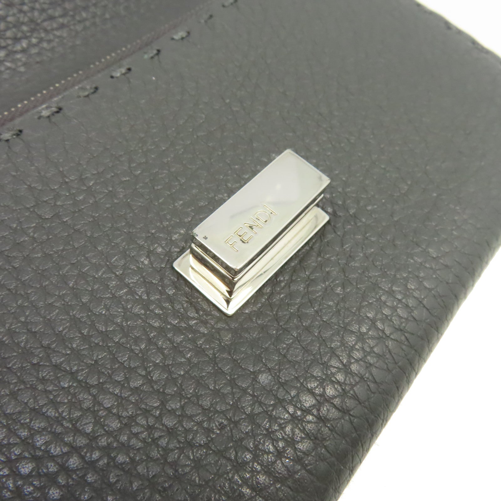 FENDI 牛皮皮革Long Wallet長錢包碳灰色