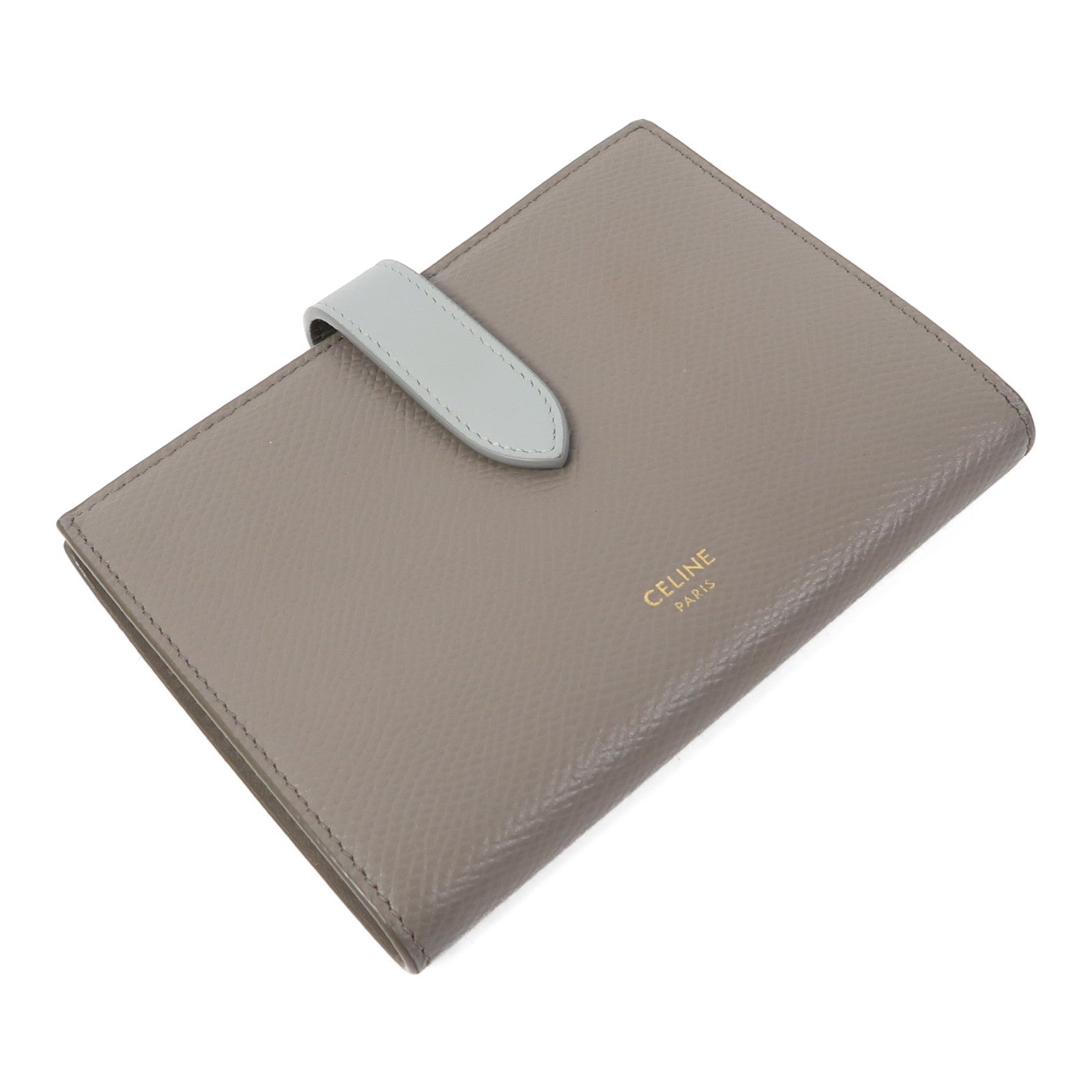 CELINE 【激減優惠】牛皮皮革Wallet金扣錢包灰色