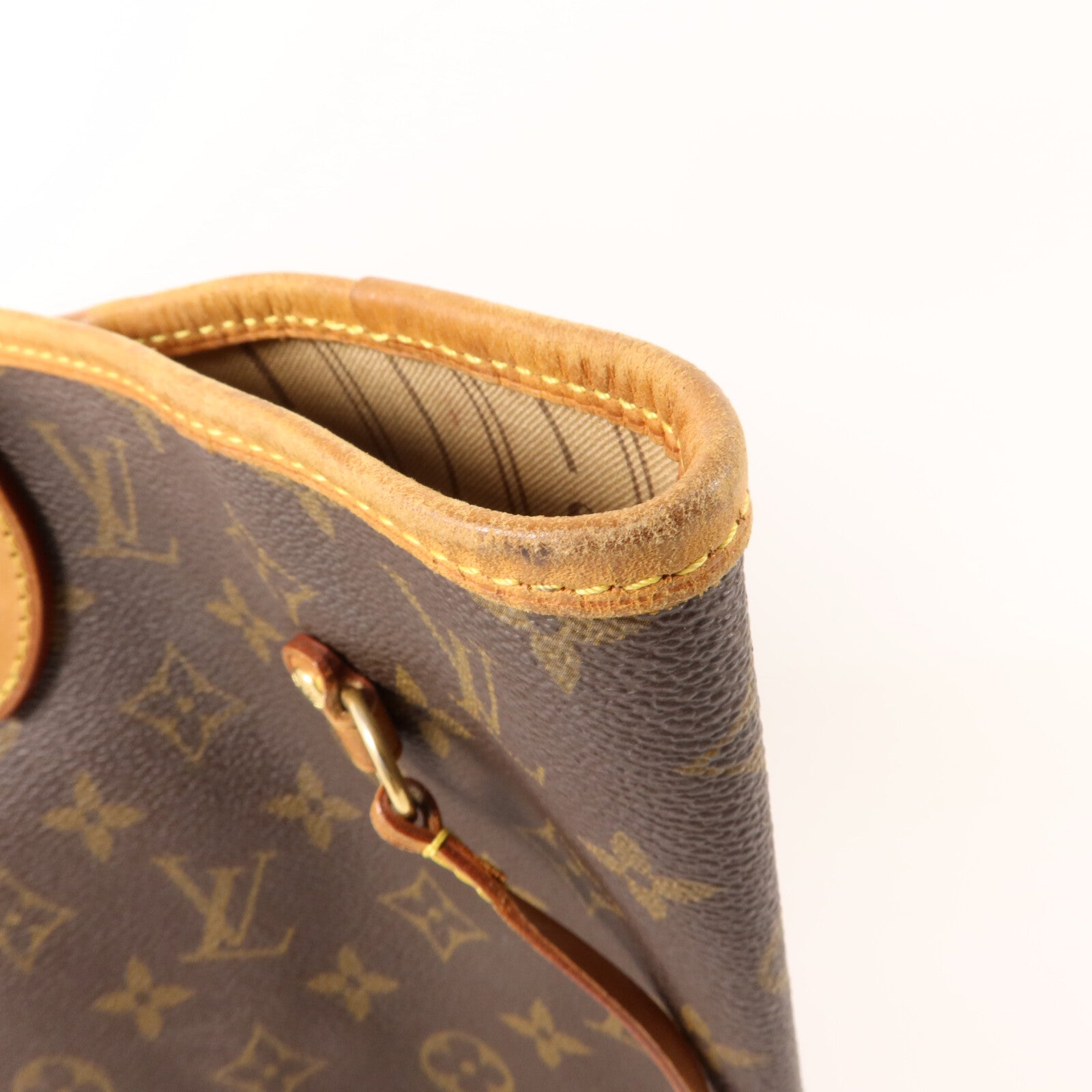 LOUIS VUITTON Monogram Neverfull MM金扣手挽袋