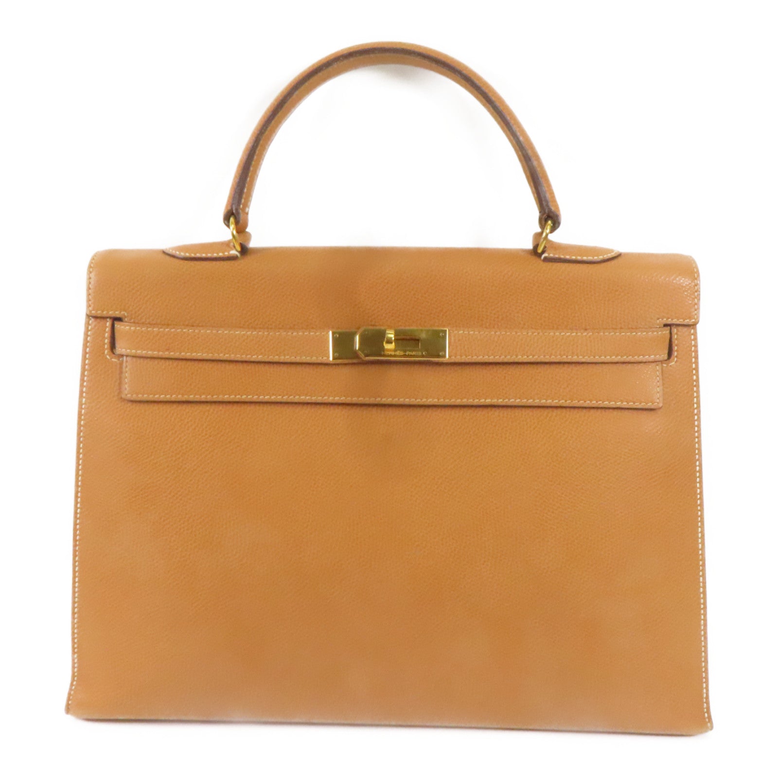 HERMES GHW Kelly 35 Handbag Epsom Leather Gold
