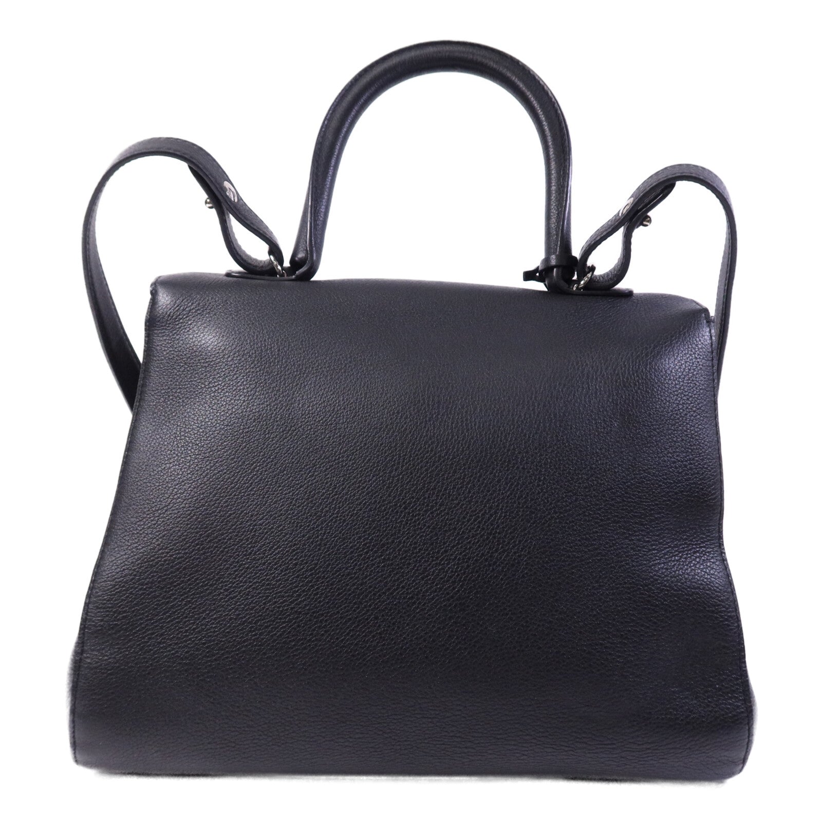 Delvaux 牛皮皮革Brillant MM銀扣手挽肩背兩用袋