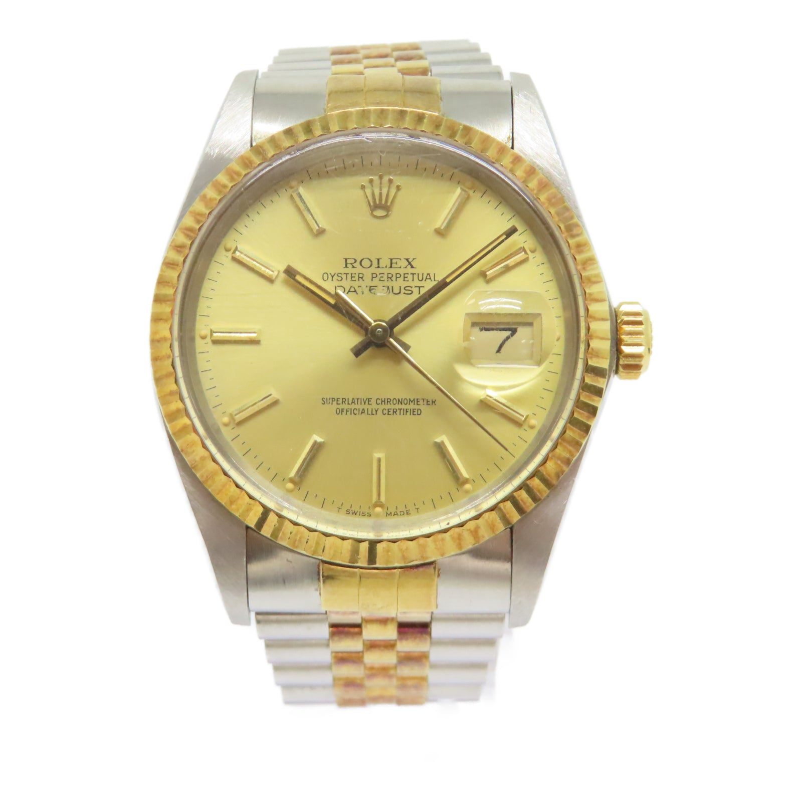 ROLEX Datejust 36 18K黃金/不鏽鋼手錶自動機芯金色