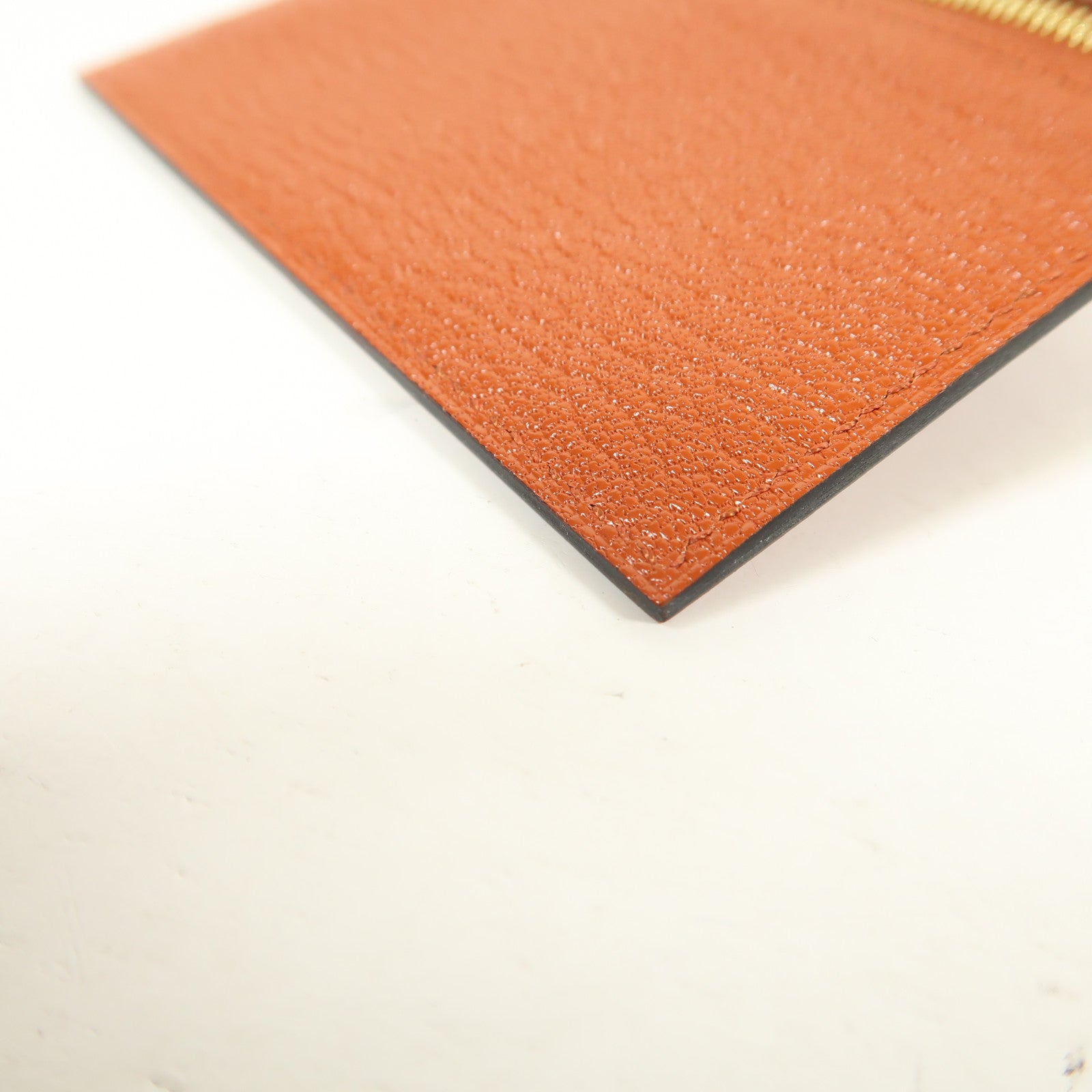HERMES 【激減優惠】Chevre皮革Kelly Pocket Wallet金扣錢包Cuivre
