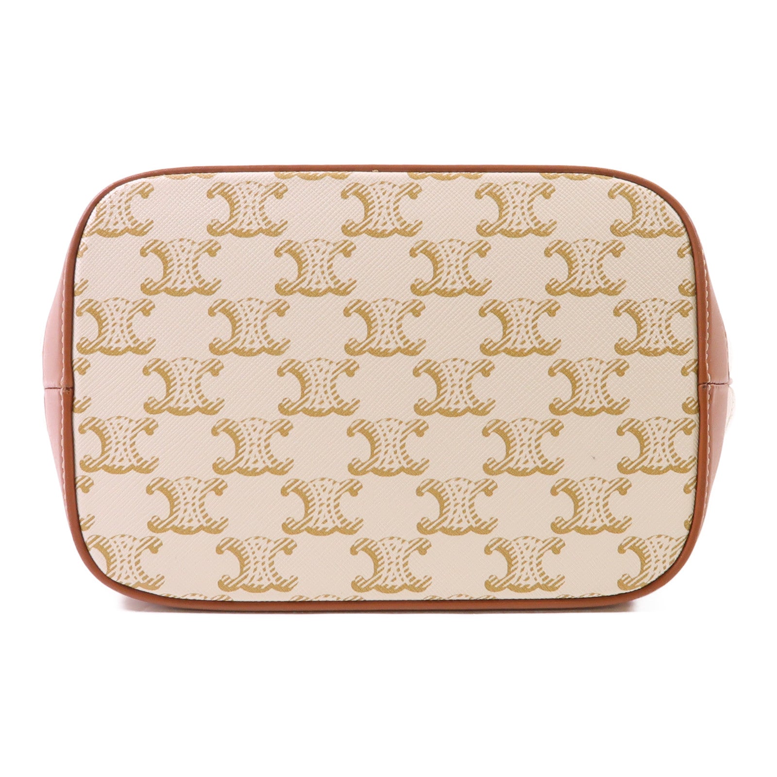 CELINE 塗層帆布Triomphe Small Bucket Bag金扣肩背袋