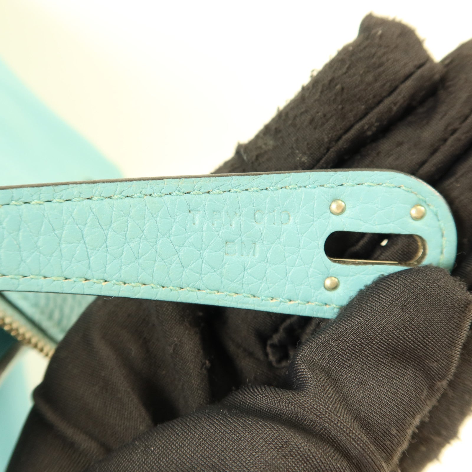 HERMES Clemence皮革Lindy 30手挽肩背兩用袋Bleu Atoll