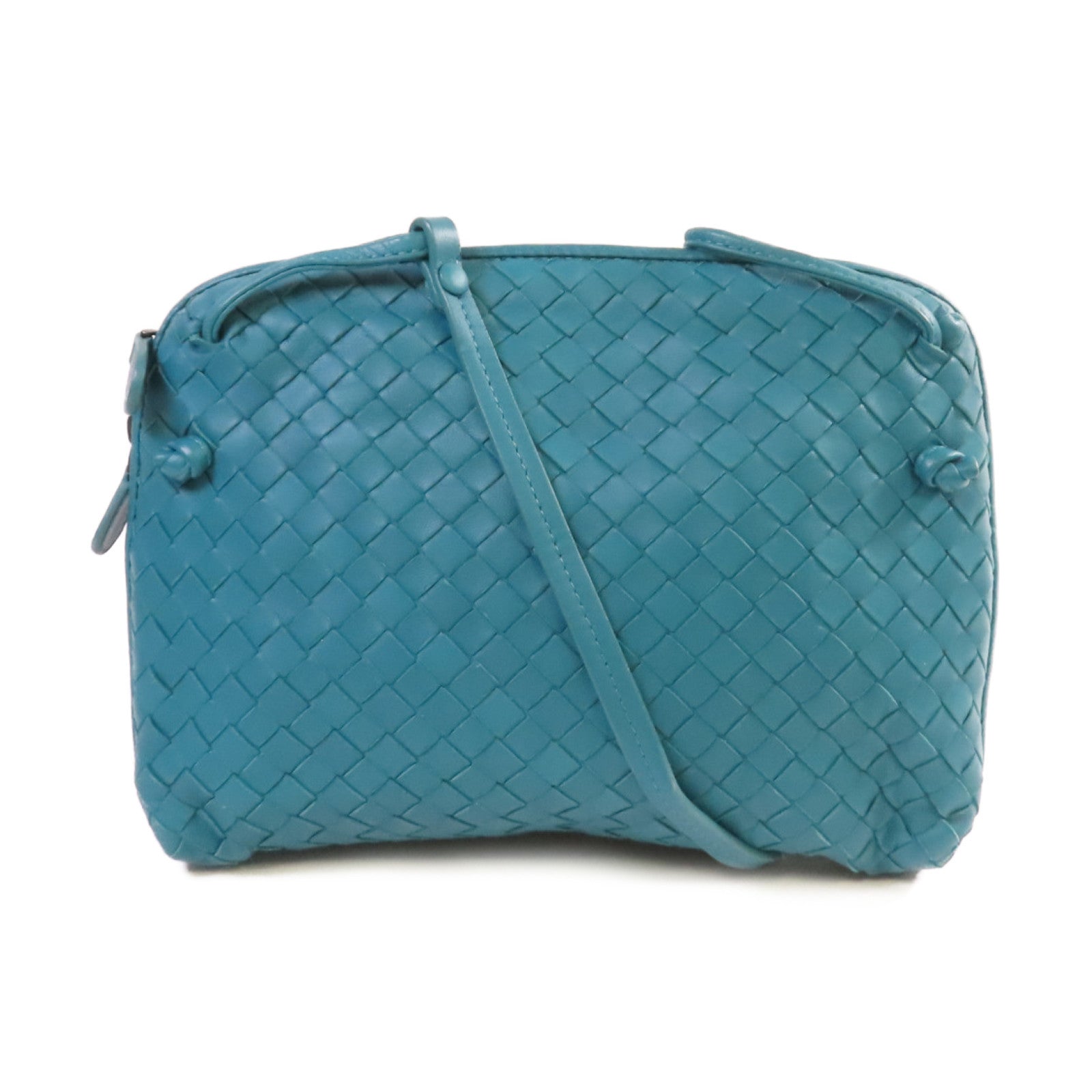 BOTTEGA VENETA 織紋皮革Shoulder Bag肩背袋湖水綠色