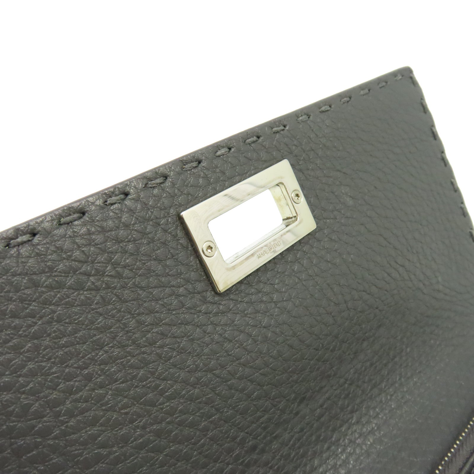 FENDI 牛皮皮革Long Wallet長錢包碳灰色