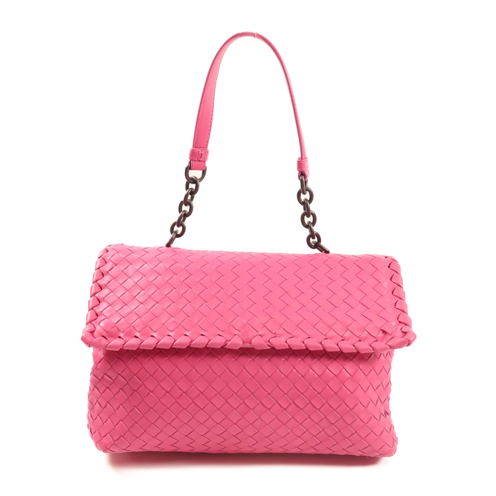 BOTTEGA VENETA 牛皮皮革Olimpia Medium黑扣鏈帶肩背袋