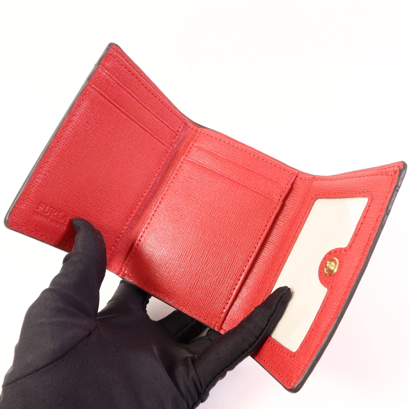 Furla 牛皮皮革Trifold Wallet金扣錢包