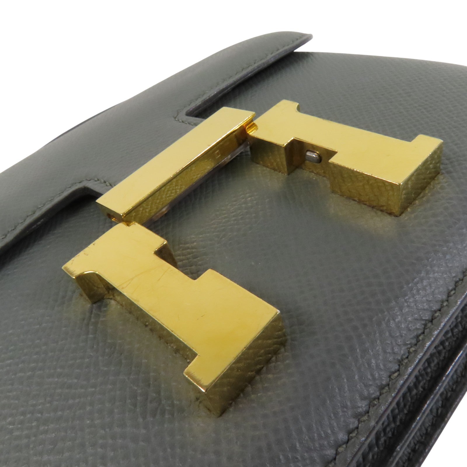 HERMES Epsom皮革Constance Mini金扣肩背袋