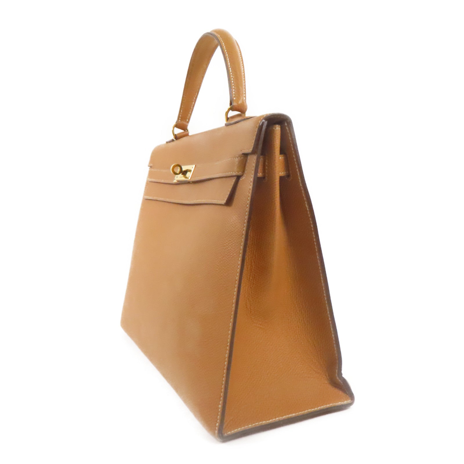 HERMES GHW Kelly 35 Handbag Epsom Leather Gold