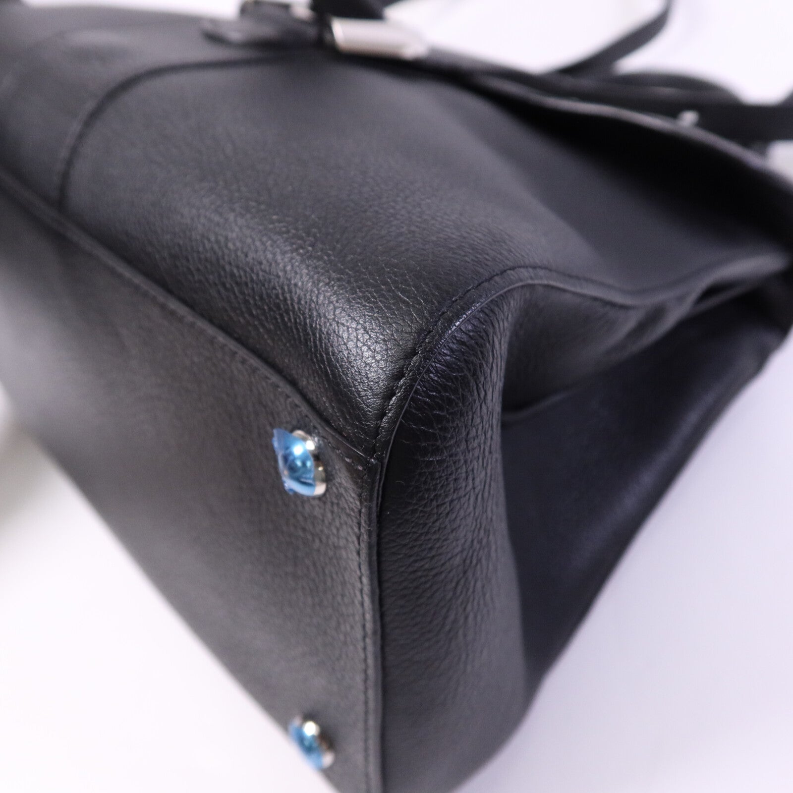 Delvaux 牛皮皮革Brillant MM銀扣手挽肩背兩用袋