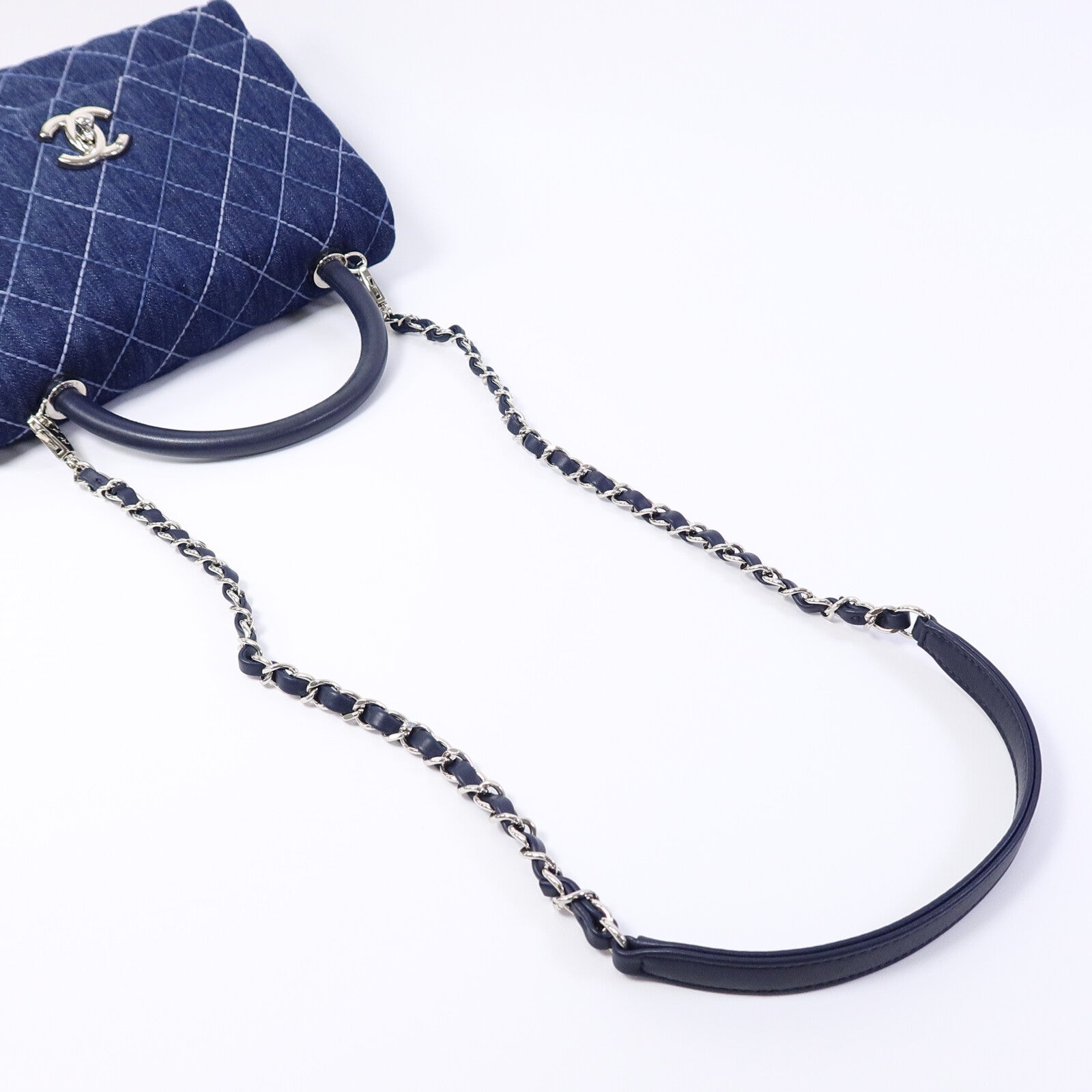 CHANEL 牛仔布Coco Handle手挽肩背兩用袋