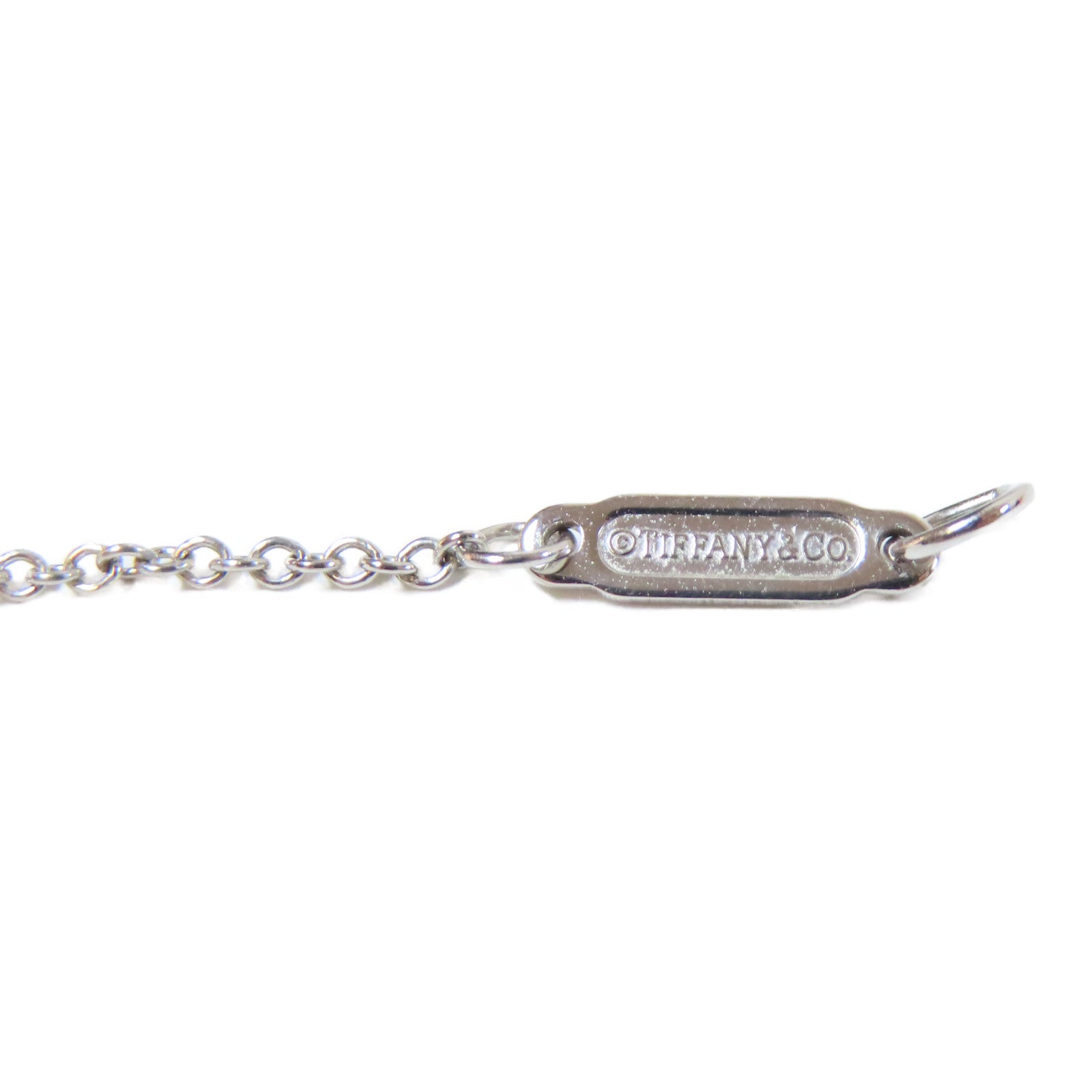 TIFFANY＆CO PT950鉑金Diamond Heart Pandent鑽石項鍊銀色/透明