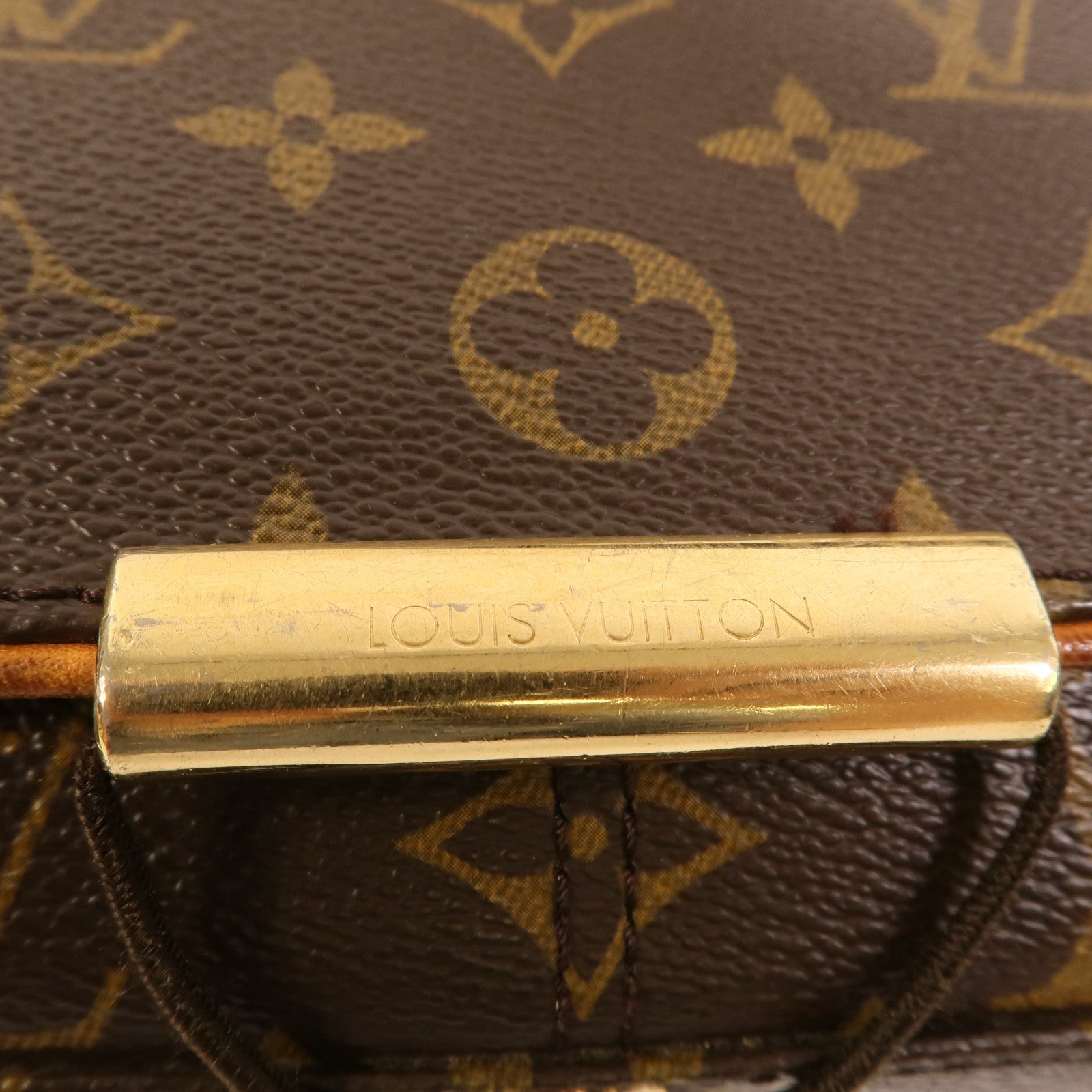 LOUIS VUITTON Monogram Abbesses金扣肩背袋棕色