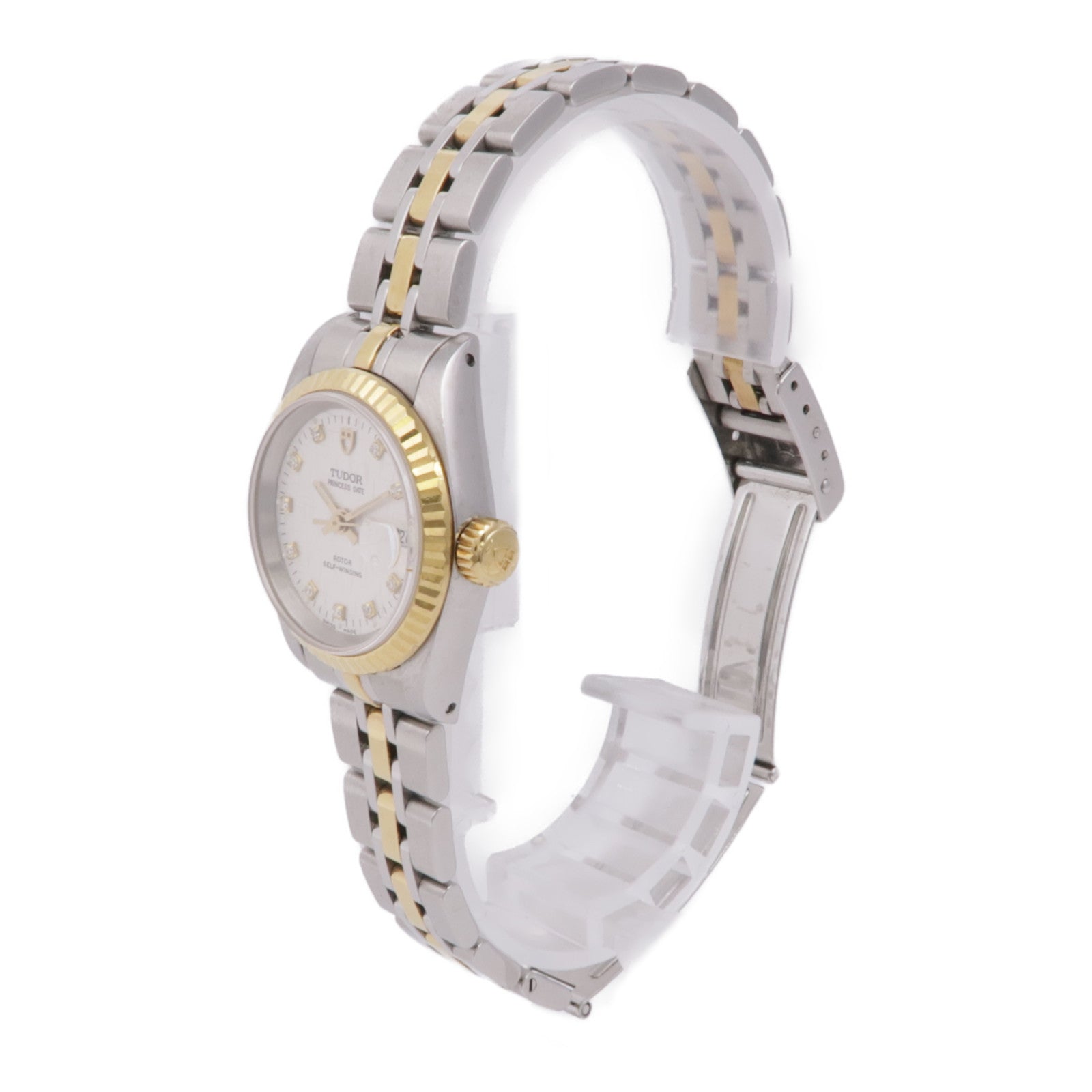TUDOR Princess Date 18K黃金/不鏽鋼/鑽石手錶自動機芯