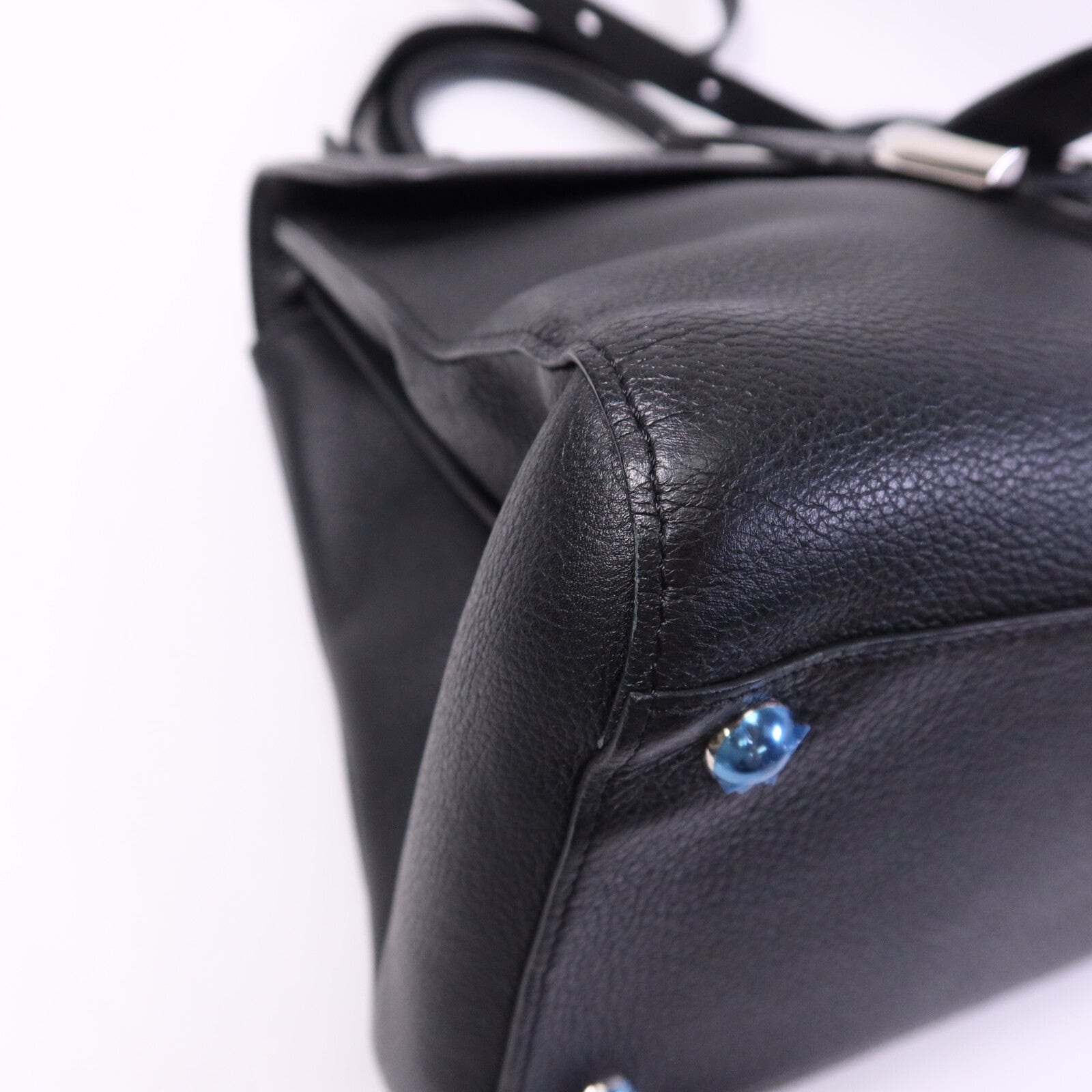 Delvaux 牛皮皮革Brillant MM銀扣手挽肩背兩用袋