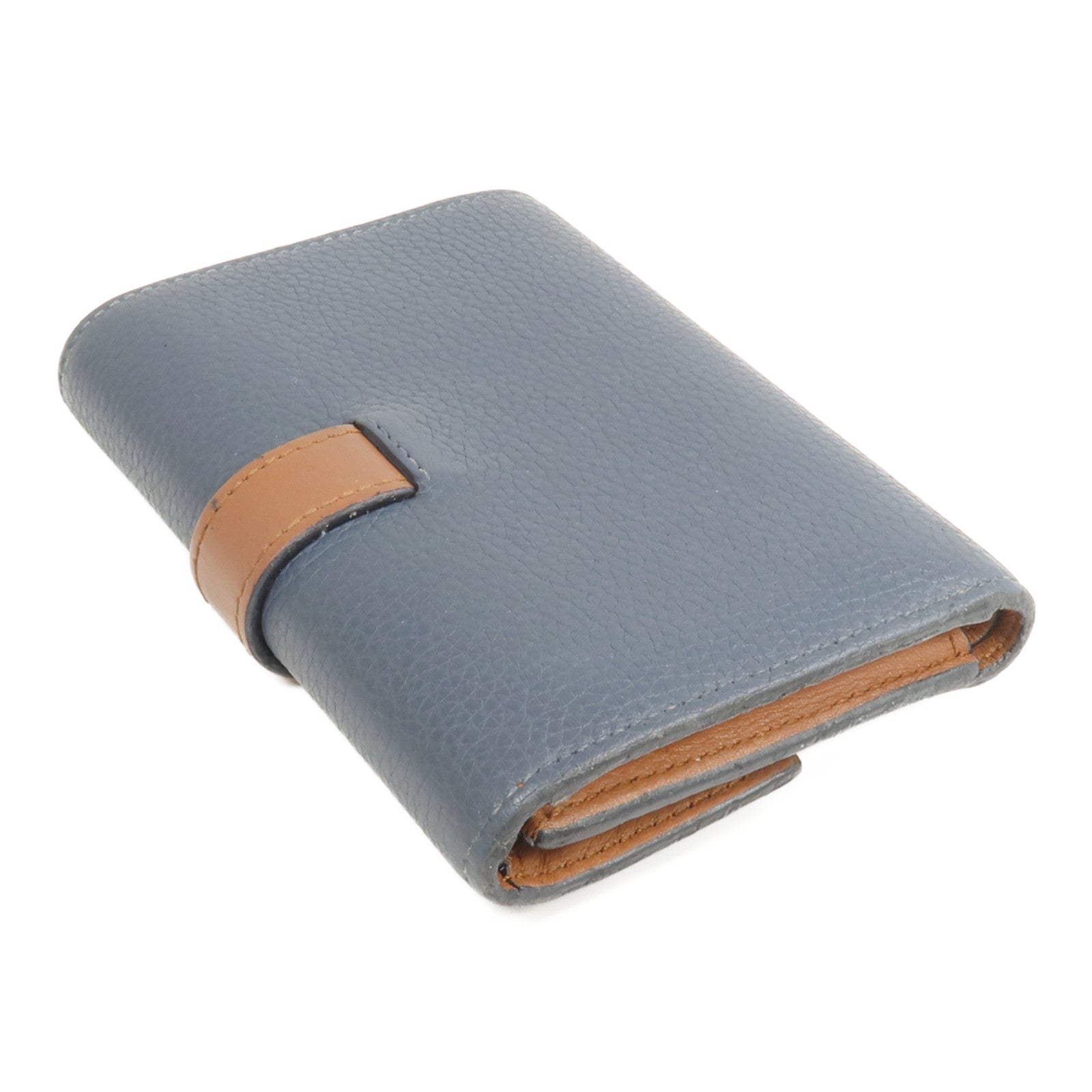 LOEWE 牛皮皮革Wallet銀扣錢包