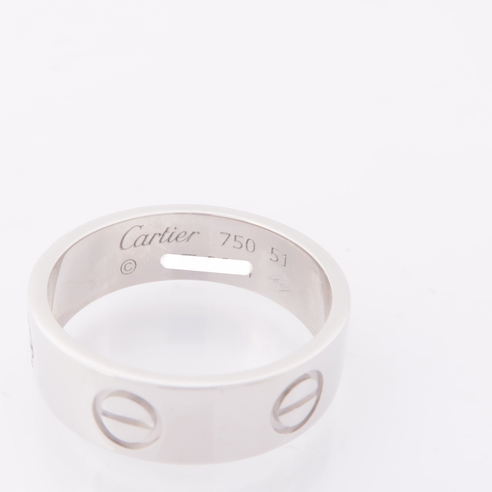 CARTIER 18K白金Love Ring戒指Cartier#51/US#5.75