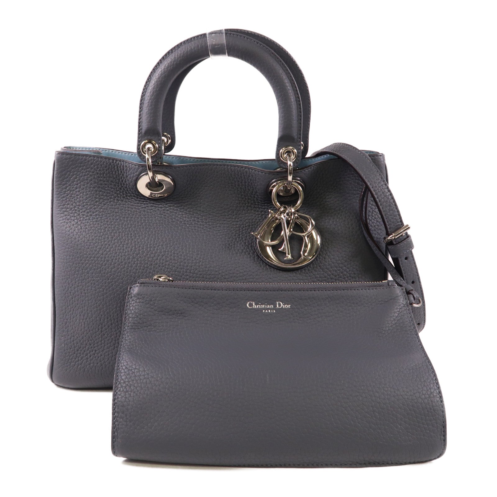 Dior 牛皮皮革Diorissimo銀扣手挽肩背兩用袋