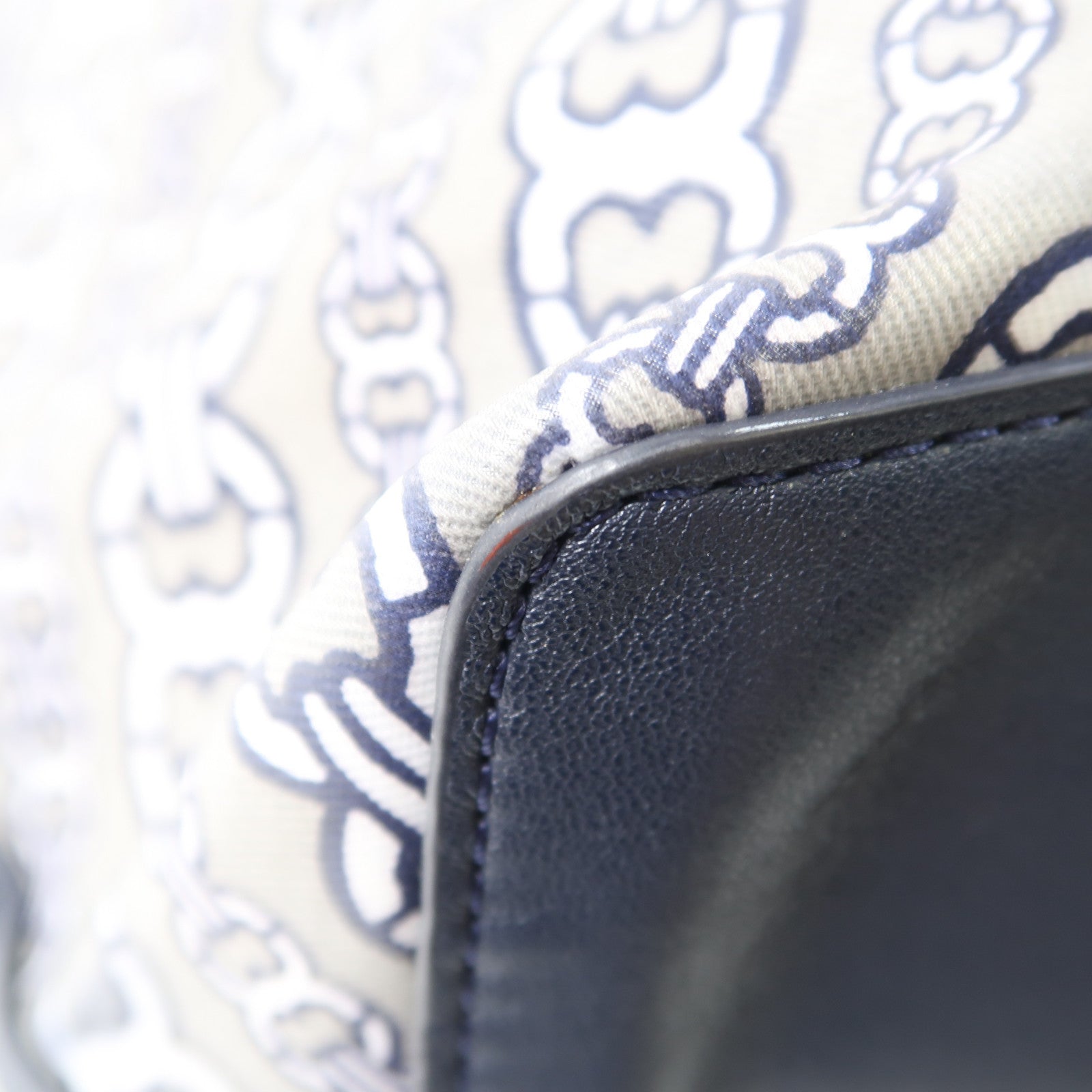 Tory Burch 【激減優惠】塗層帆布/皮革Shoulder Tote金扣肩背袋/手挽袋灰色/藍色