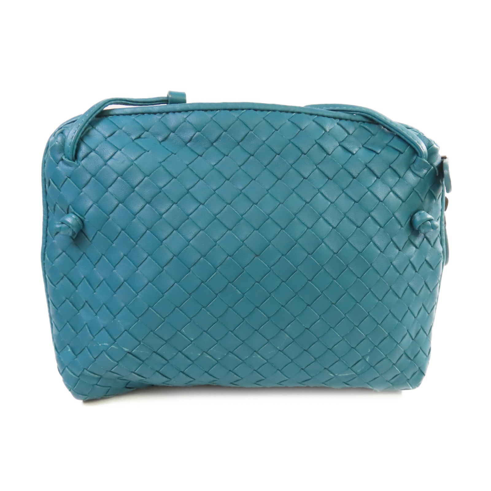 BOTTEGA VENETA 織紋皮革Shoulder Bag肩背袋湖水綠色
