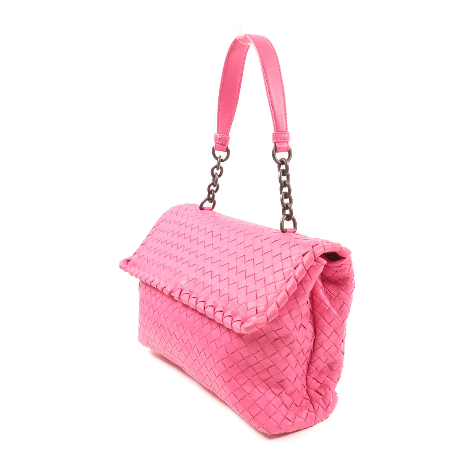 BOTTEGA VENETA 牛皮皮革Olimpia Medium黑扣鏈帶肩背袋