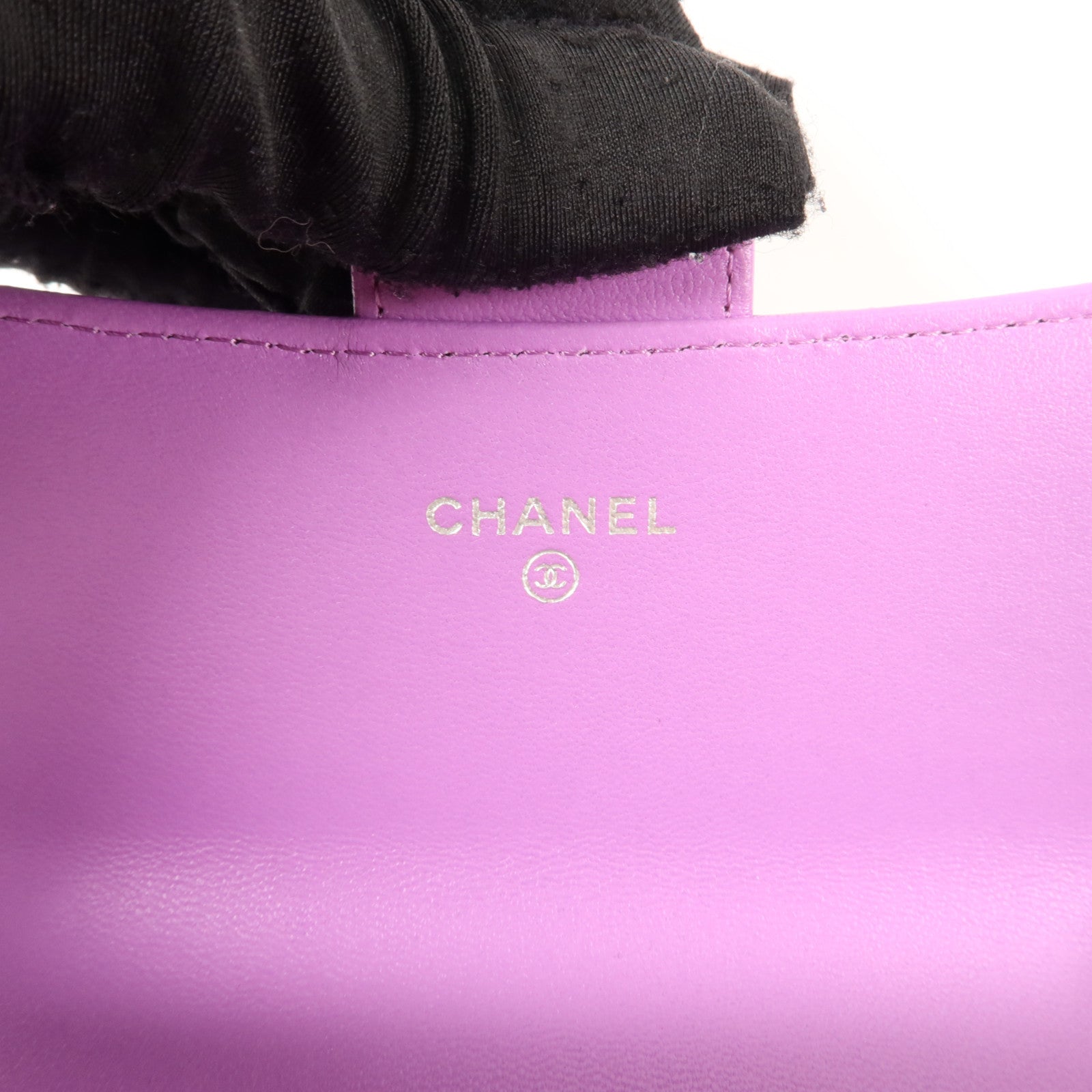 CHANEL 羊皮皮革Long Wallet銀扣長錢包