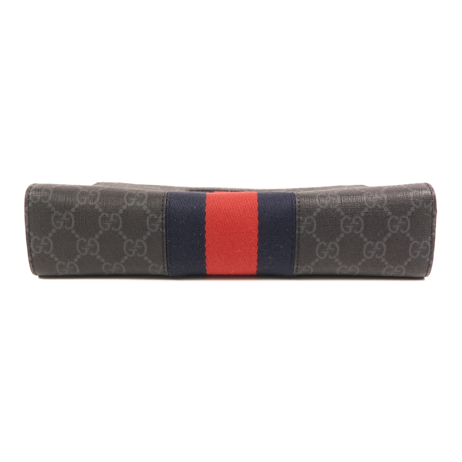 GUCCI GG帆布GG Supreme Web Pouch銀扣手拿包