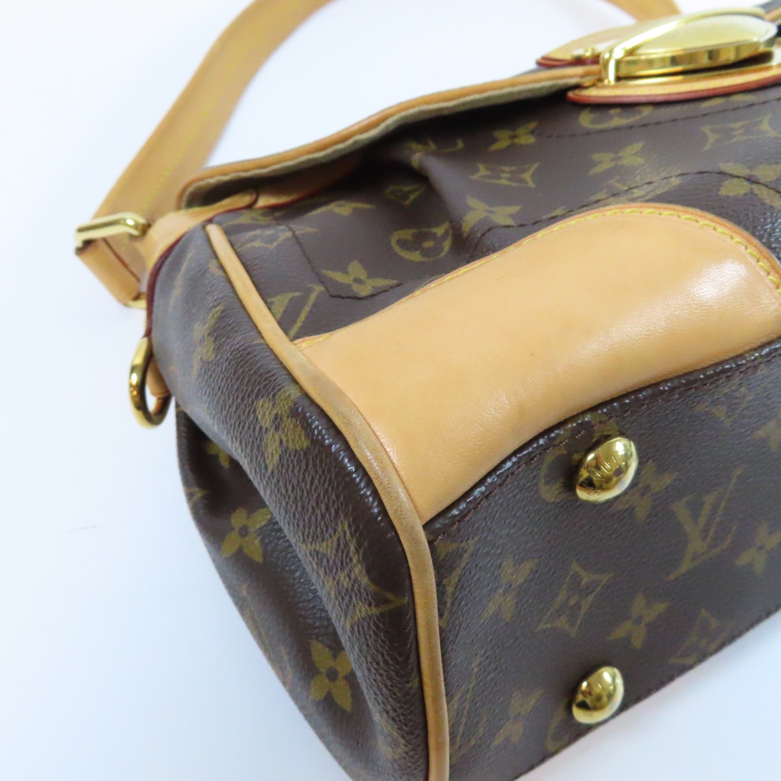 LOUIS VUITTON 【激減優惠】Monogram Beverly PM金扣肩背袋啡色