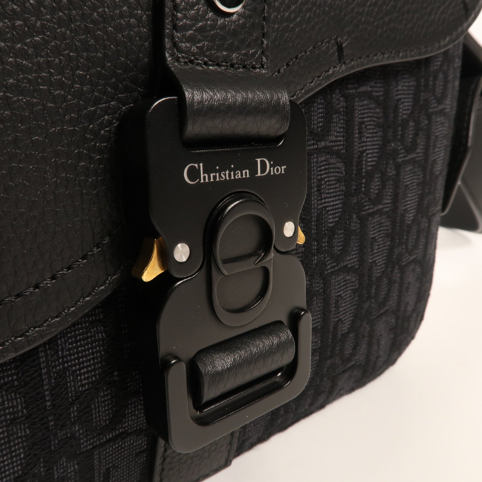 Dior 帆布Oblique銀扣肩背袋