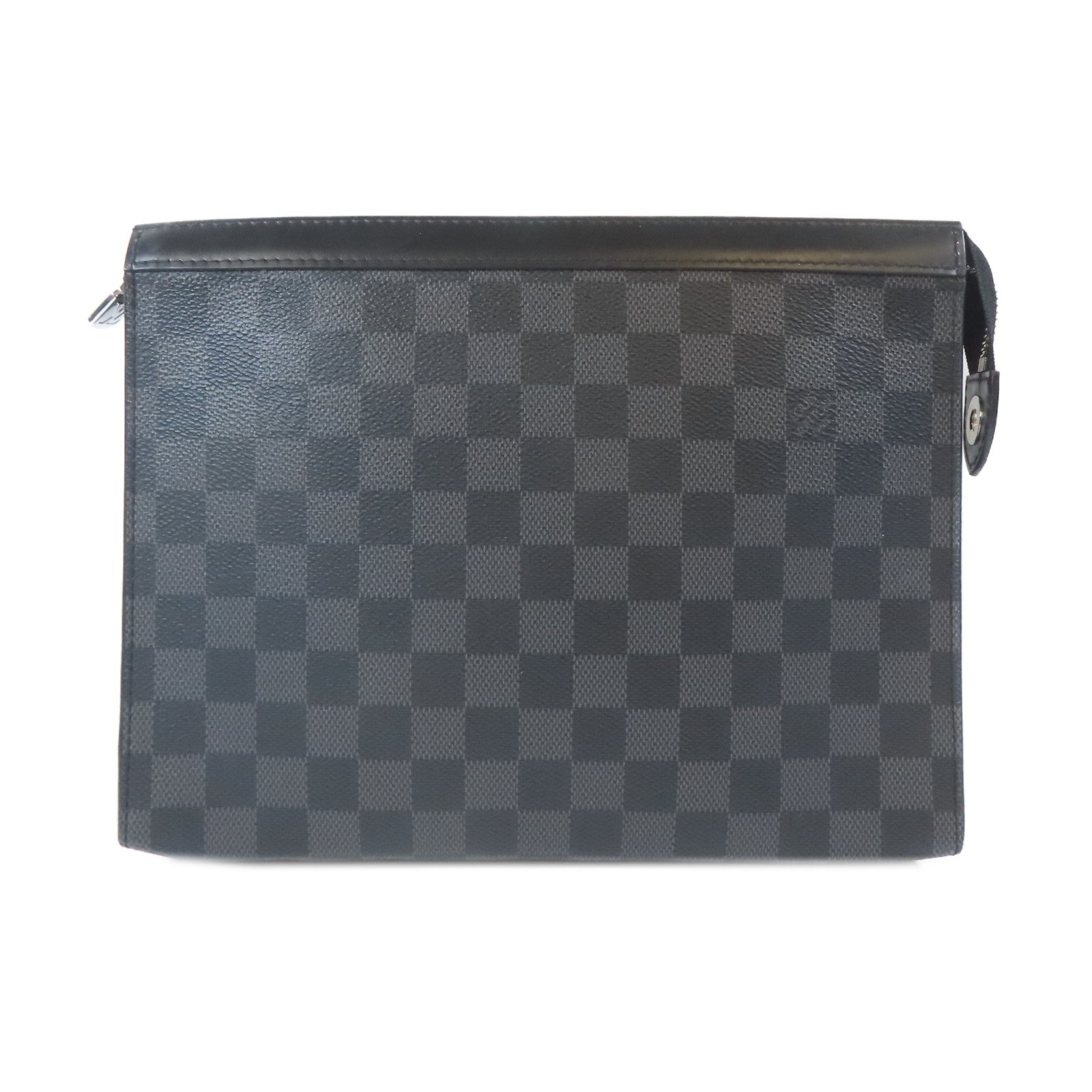 LOUIS VUITTON Damier Graphite Pochette Voyage銀扣手拿包黑色
