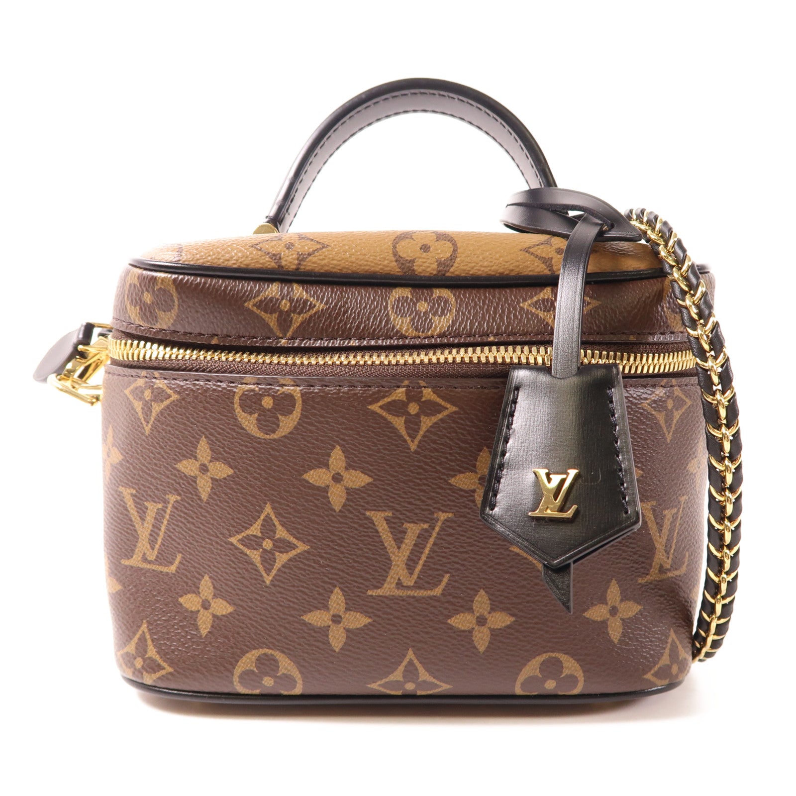LOUIS VUITTON Monogram Reverse Vanity Chain Pouch金扣手挽肩背兩用袋