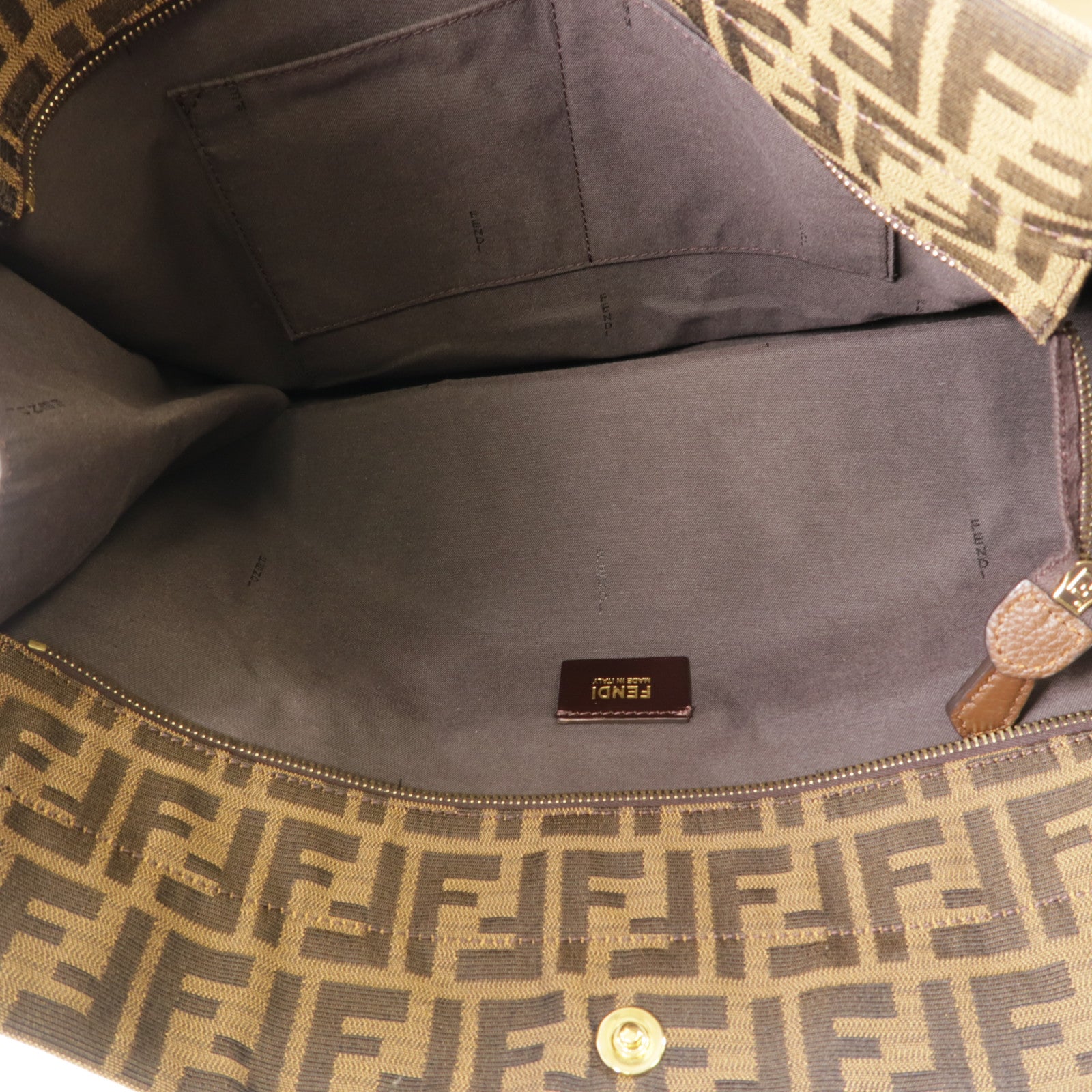 FENDI 帆布Tote Bag金扣手挽袋