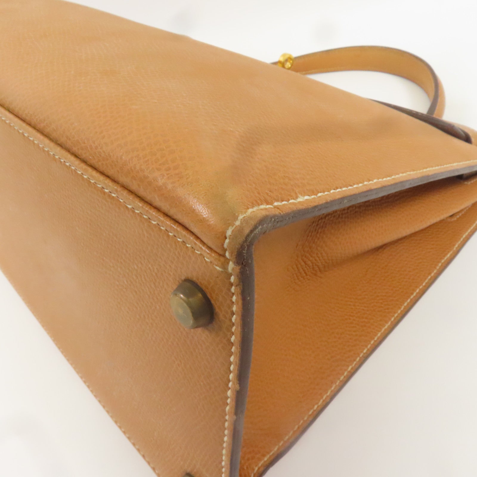 HERMES GHW Kelly 35 Handbag Epsom Leather Gold