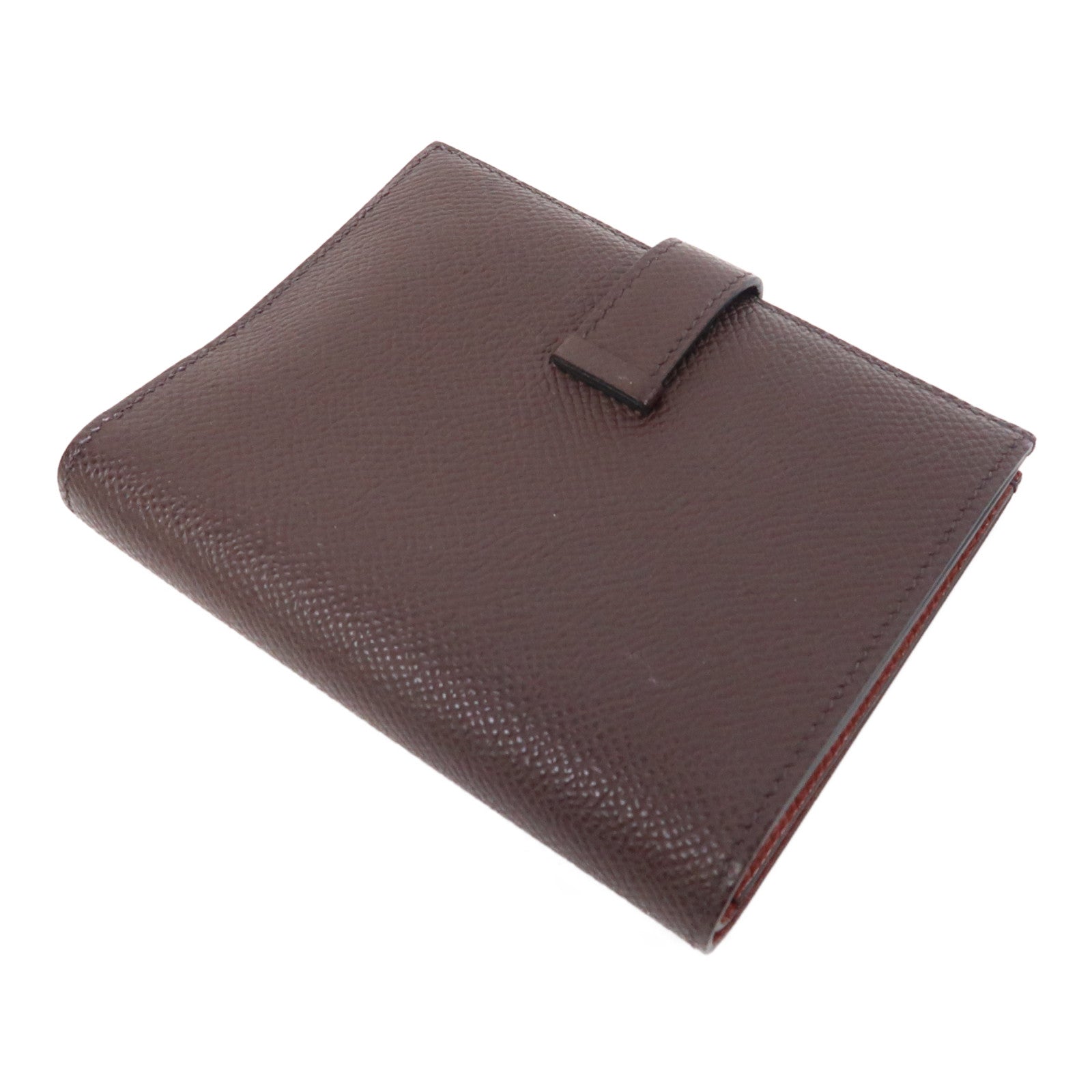 HERMES Epsom皮革Bearn Wallet金扣錢包啡色