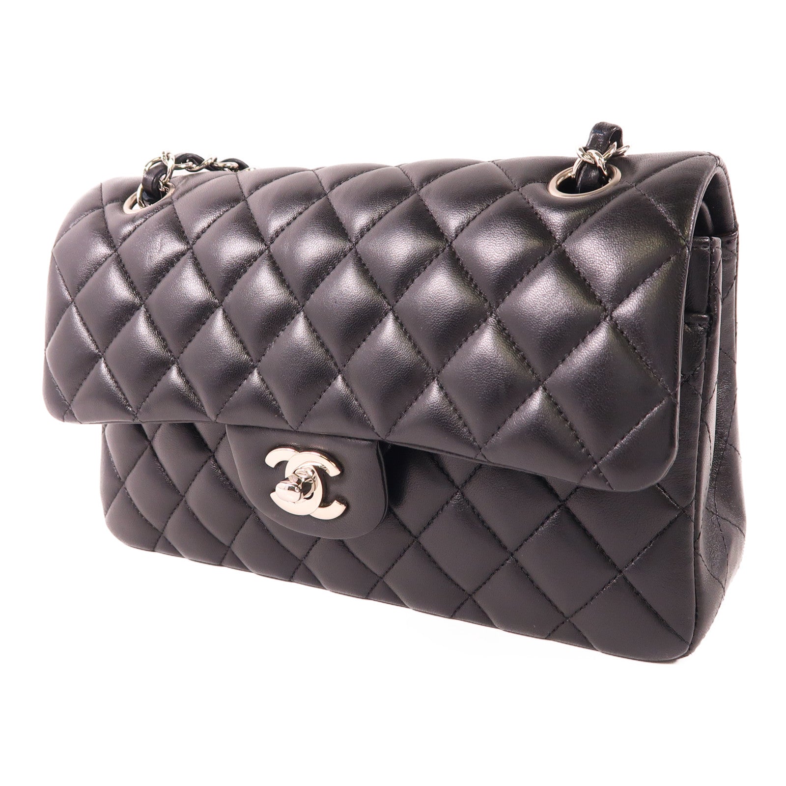 CHANEL 羊皮皮革Classic 23銀扣鏈帶肩背袋
