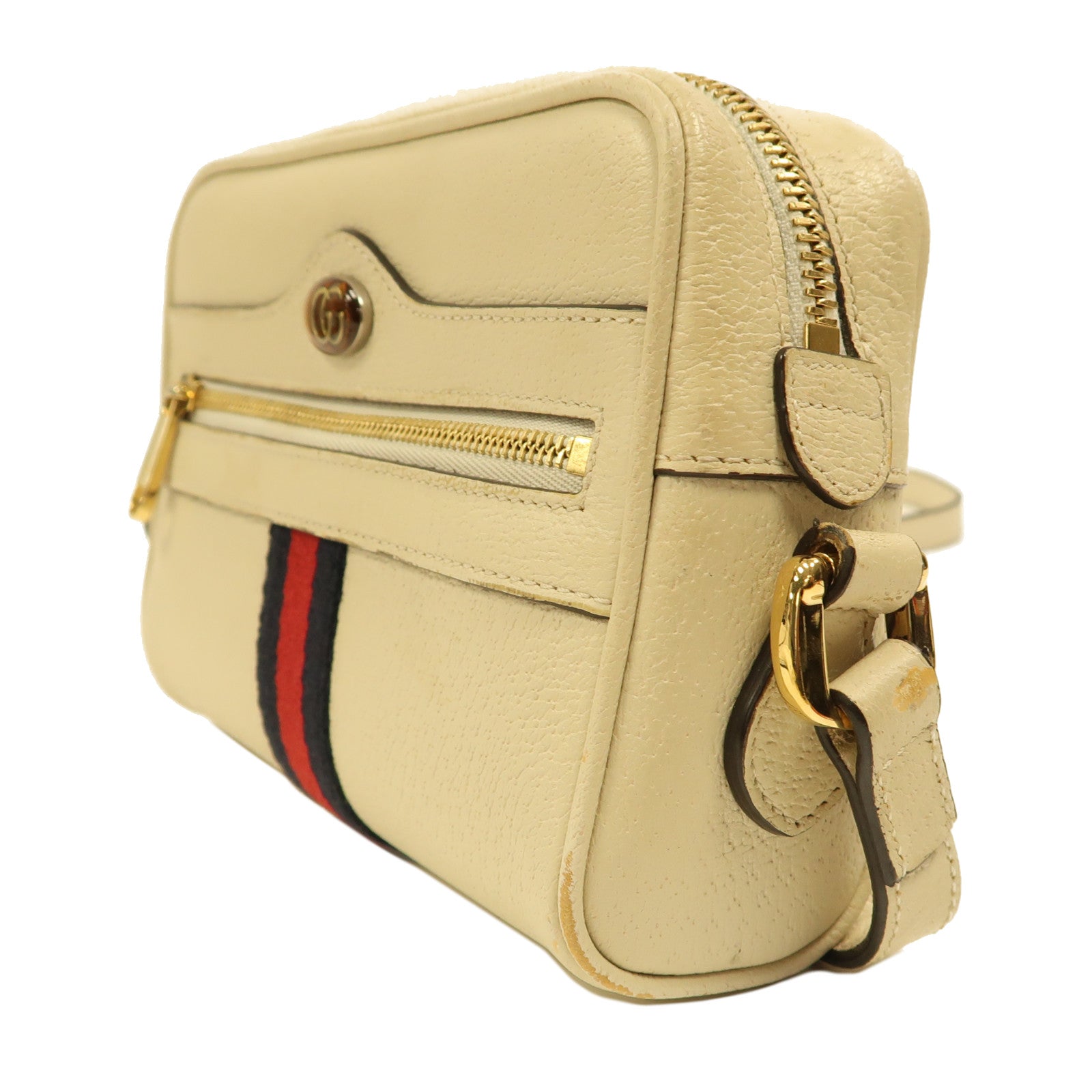 GUCCI 牛皮皮革Shoulder Bag金扣肩背袋白色