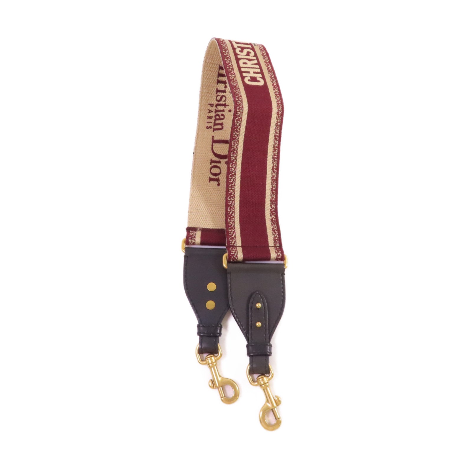 Dior 【激減優惠】帆布Shoulder Strap金扣酒紅色