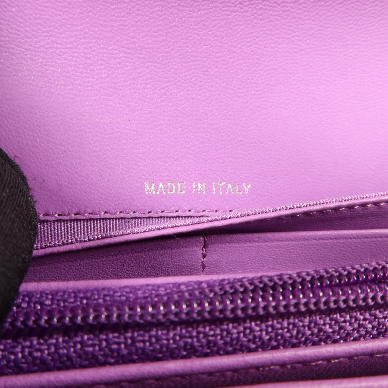 CHANEL 羊皮皮革Long Wallet銀扣長錢包