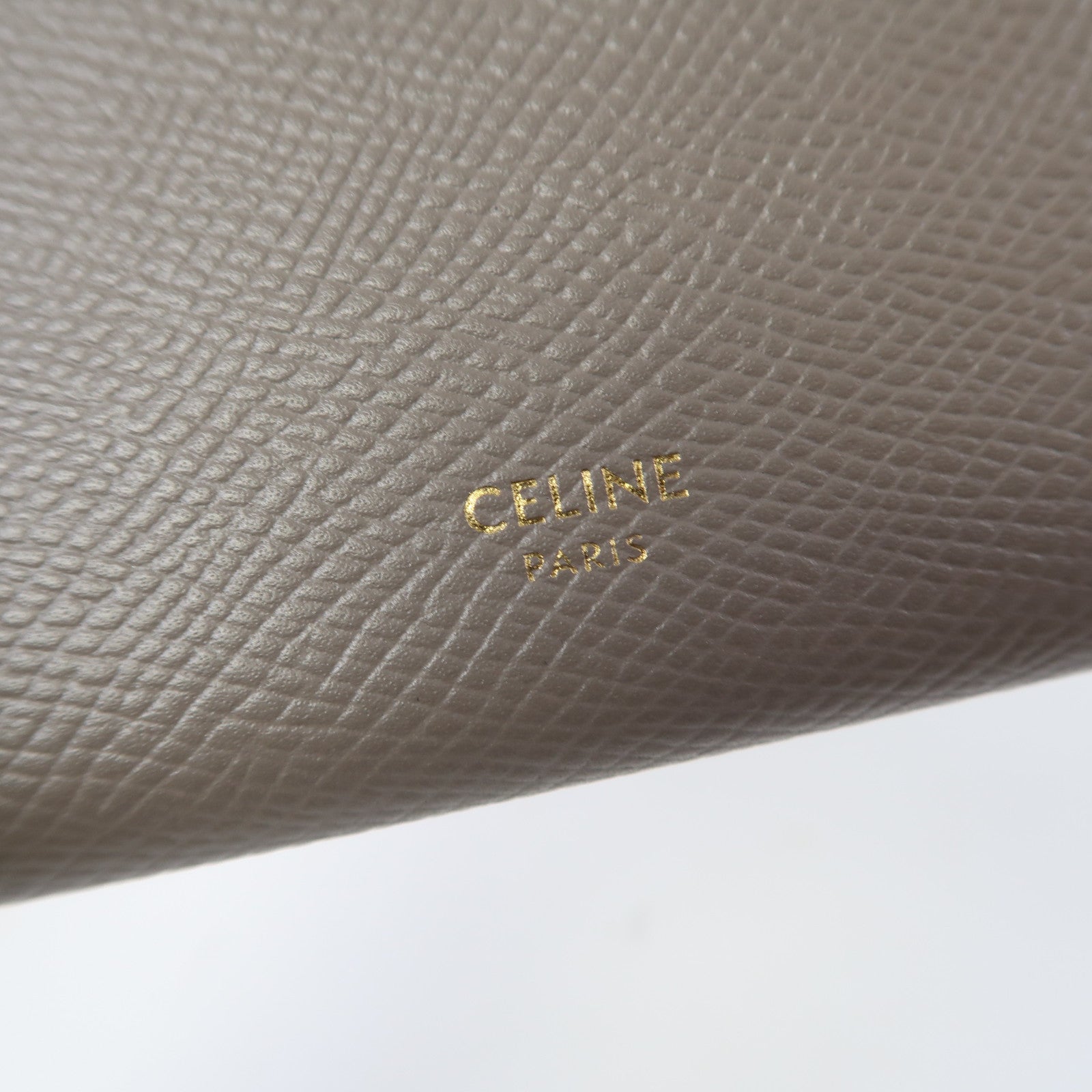 CELINE 【激減優惠】牛皮皮革Wallet金扣錢包灰色