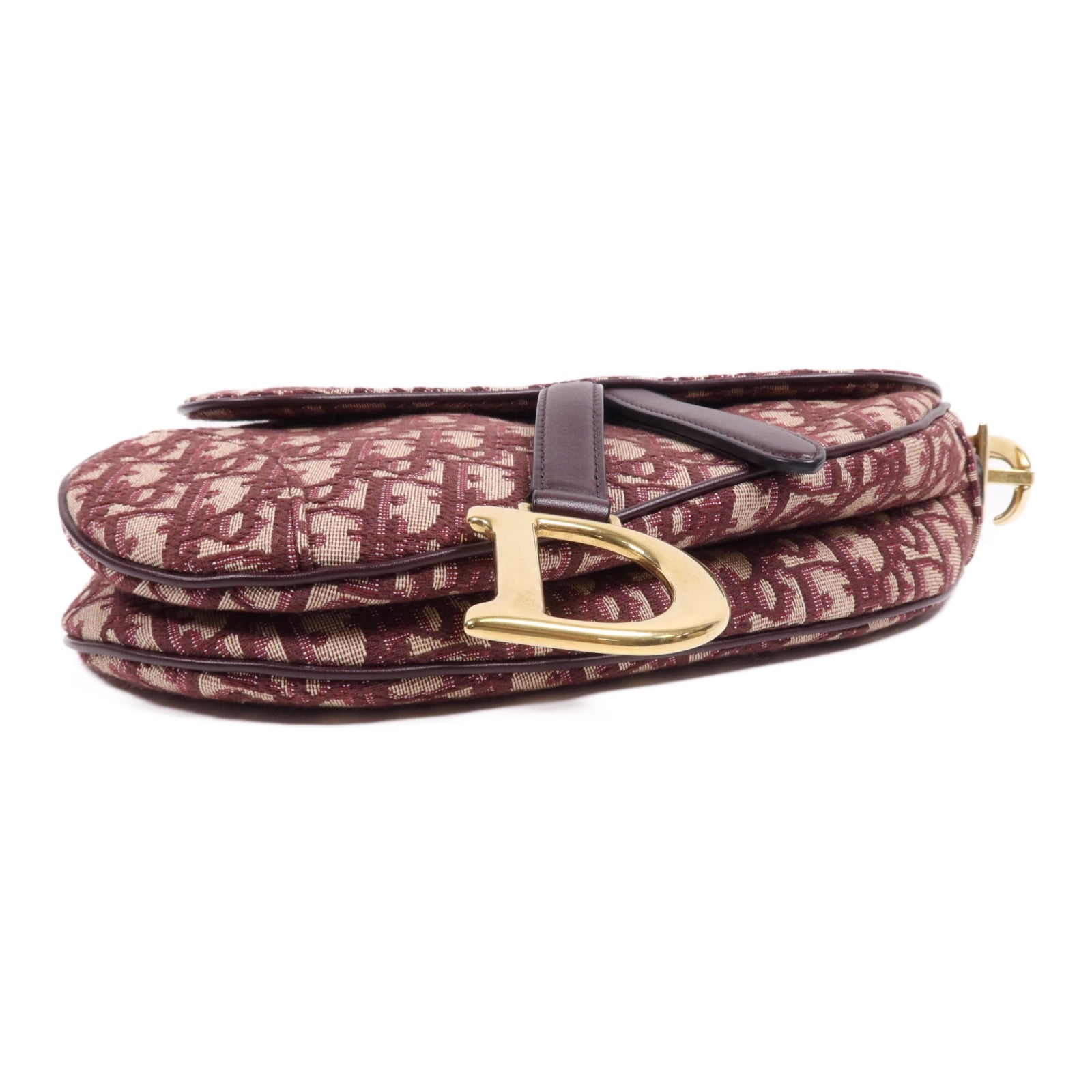 Dior 帆布Mini Saddle金扣手挽袋